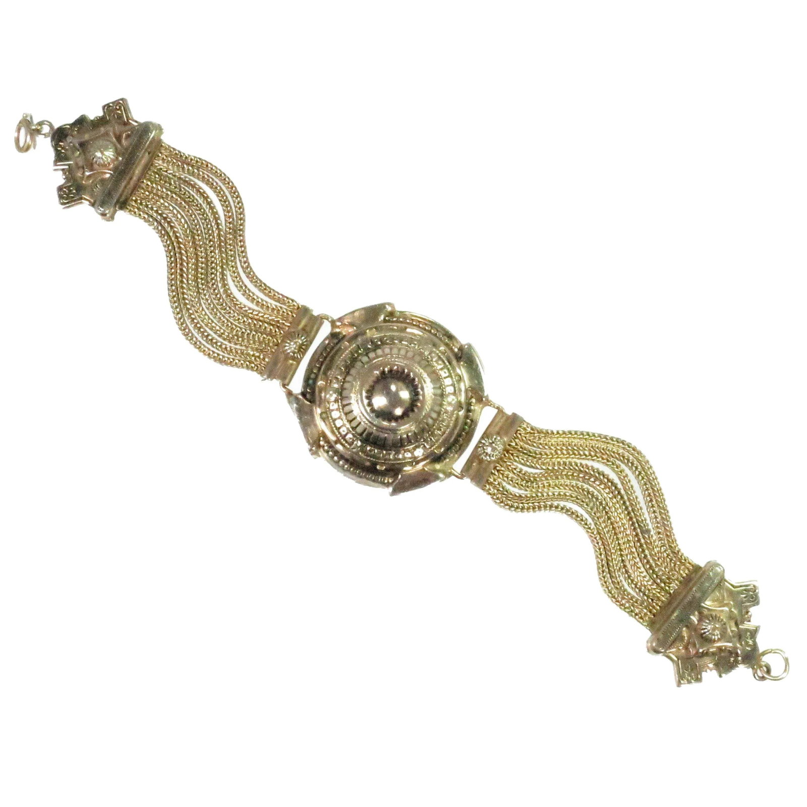 Vintage Rare Designer E. Steiner Etruscan Bracelet 1940s - 4