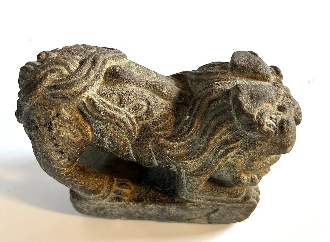 Antique Stone Lion Paper Weight - 3