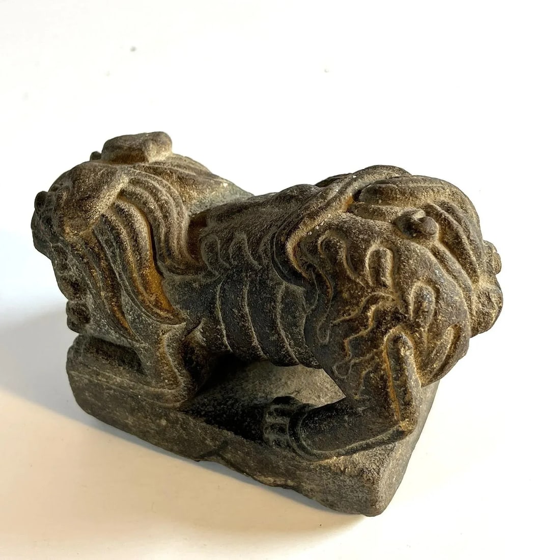 Antique Stone Lion Paper Weight - 4