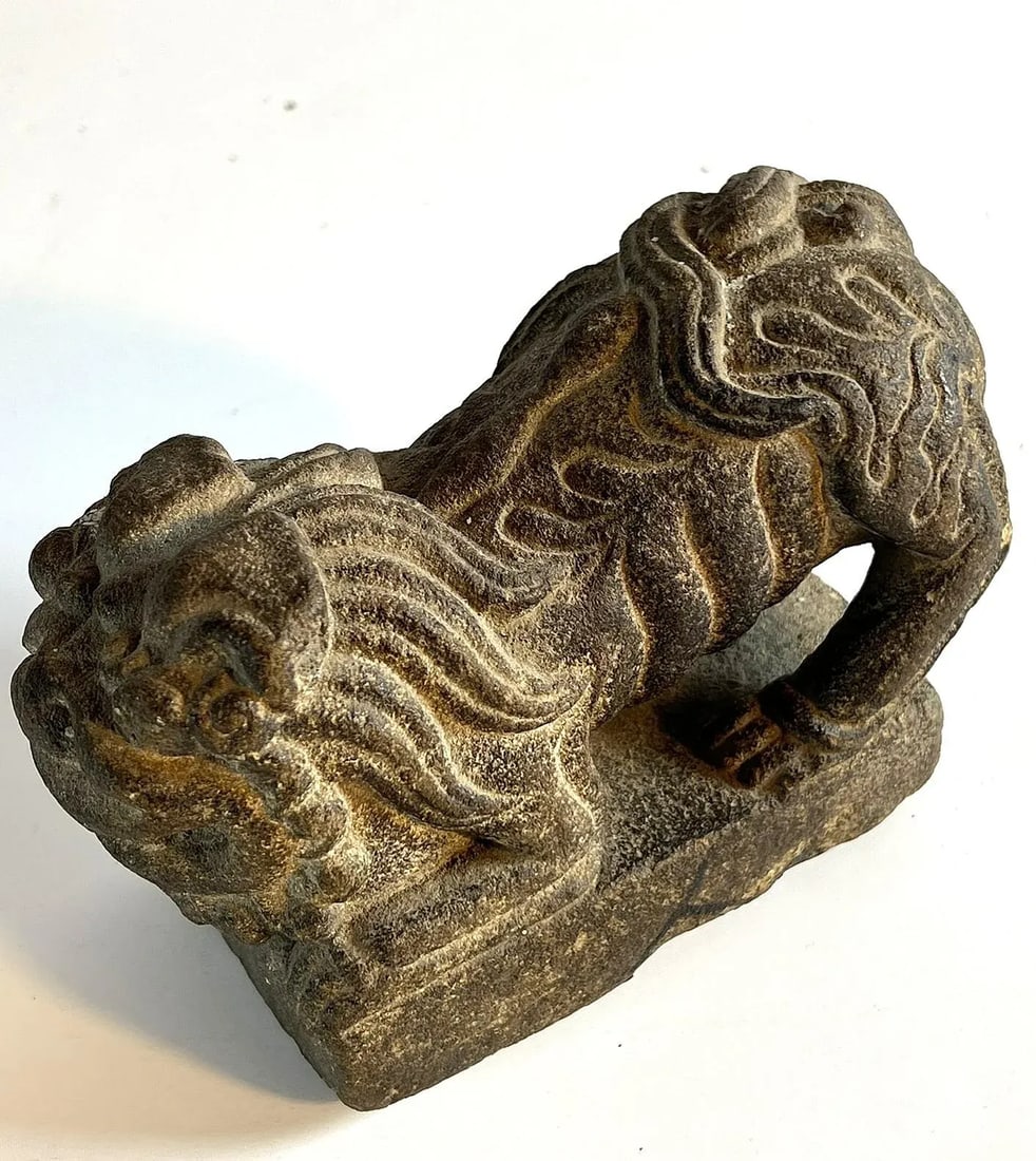 Antique Stone Lion Paper Weight - 5