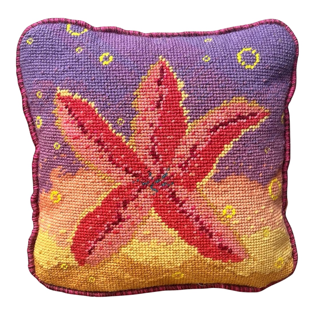 Harry Heissmann X Mommani Threads Hand-Embroidered Needlepoint "Starry" Pillow, Custom, Original: We are delighted to present "Starry", our original collaboration with designer extraordinaire Harry Heissmann. So much fun and so . . much . . color! One of a kind needlepoint pillow is