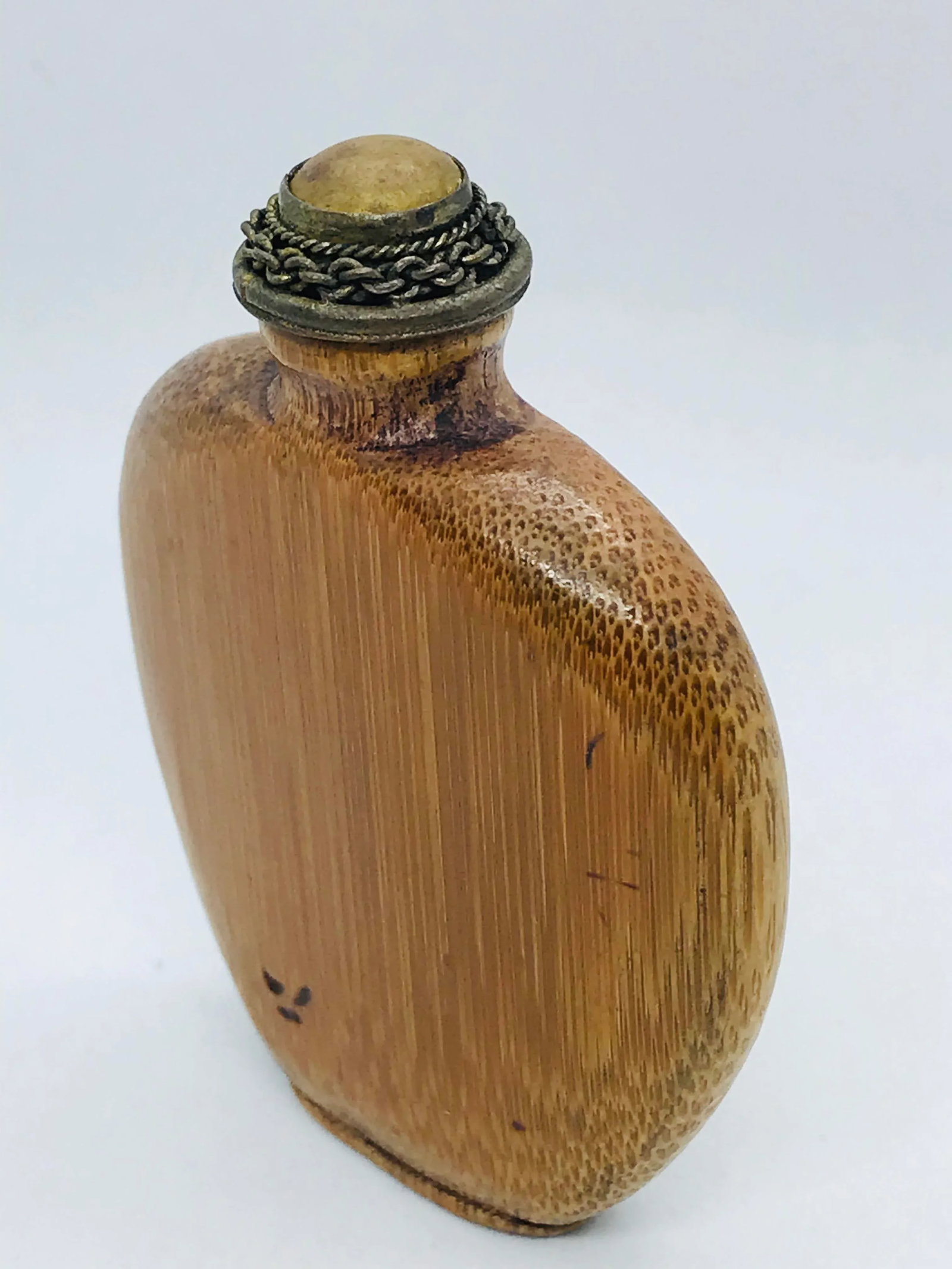 Antique 1920s Bamboo Snuff Bottle - 11