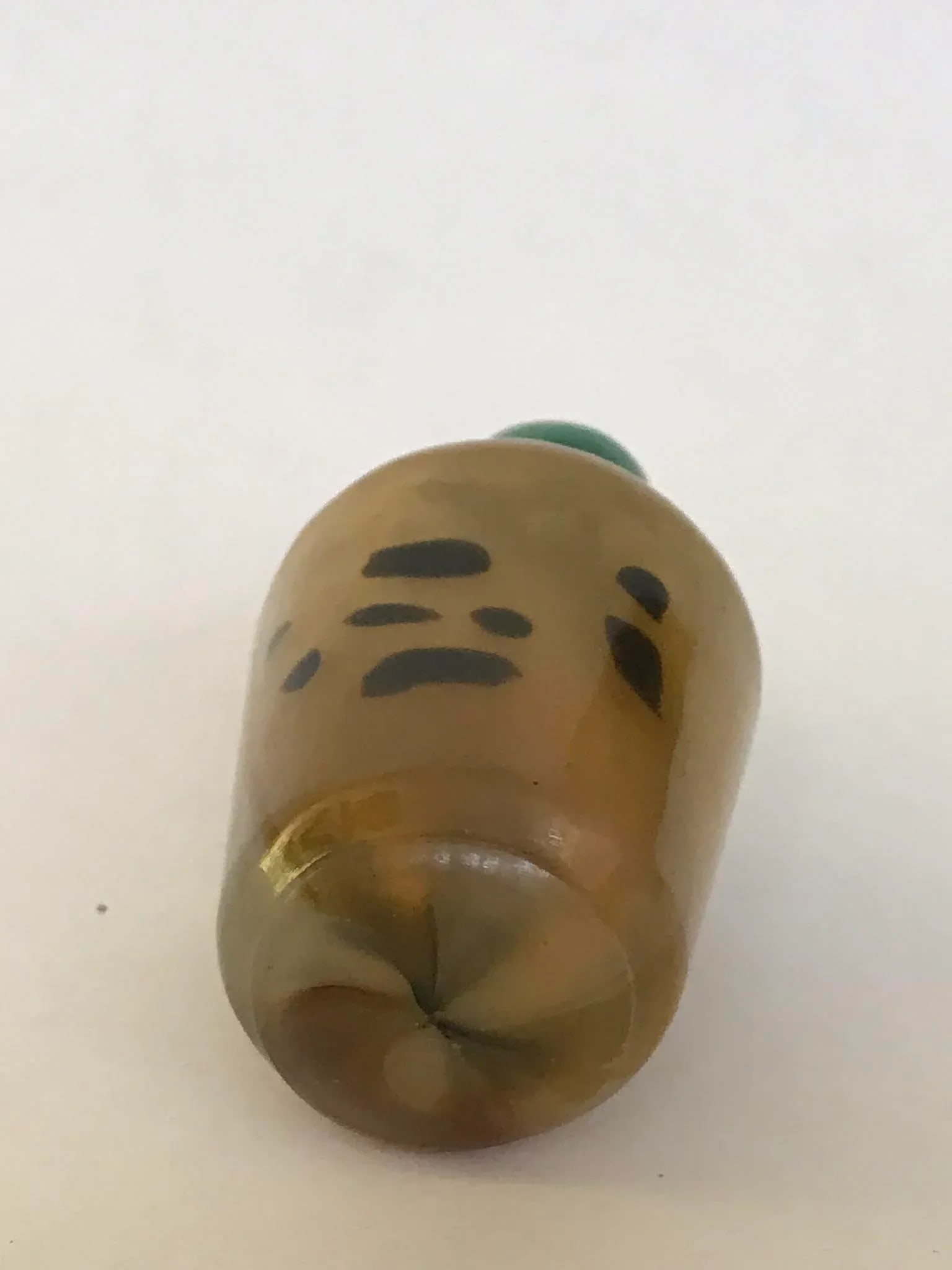 Vintage 1920s Sandwich Glass Snuff Bottle Imitating Shadow Agate - 10