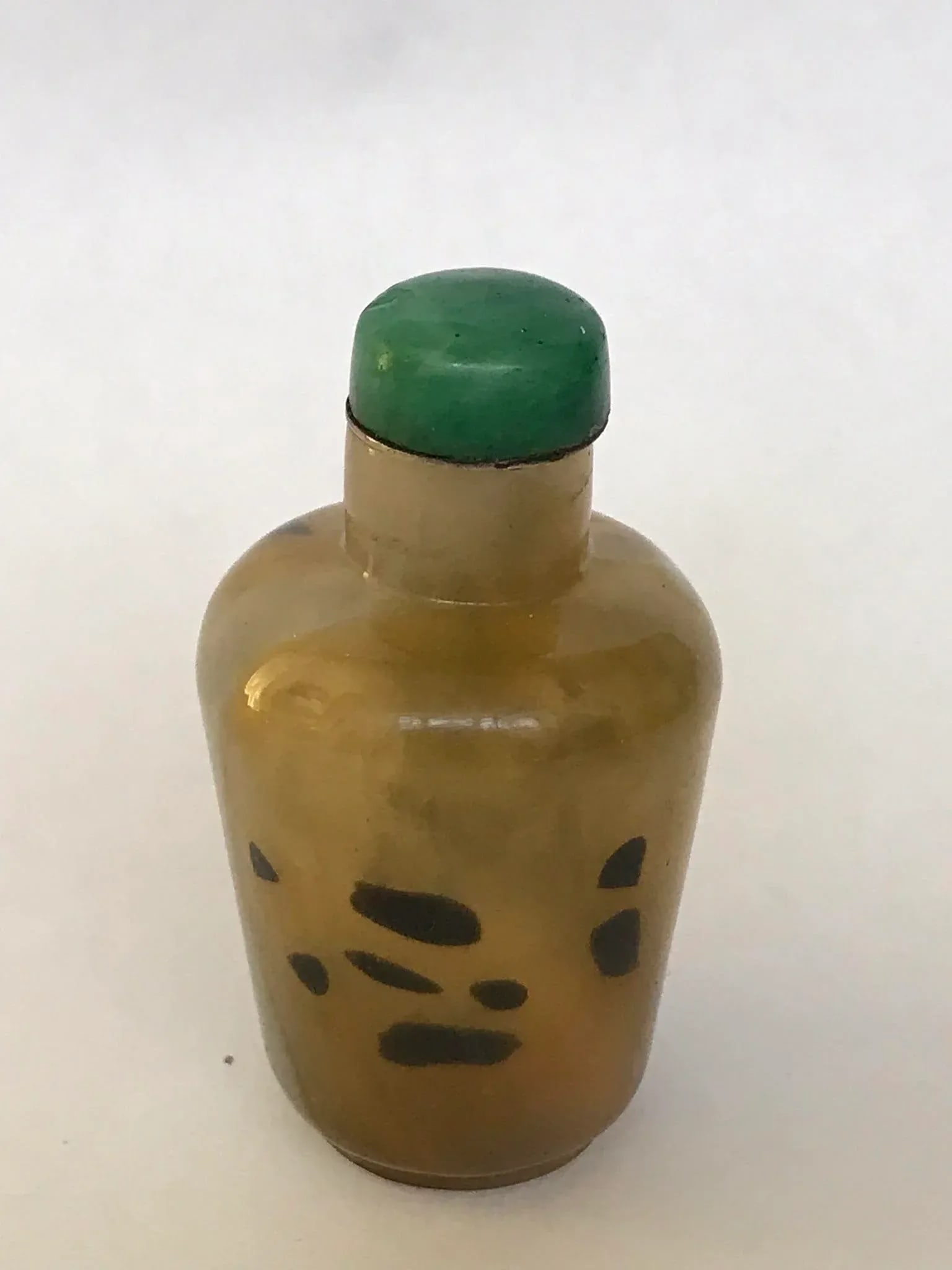Vintage 1920s Sandwich Glass Snuff Bottle Imitating Shadow Agate - 4