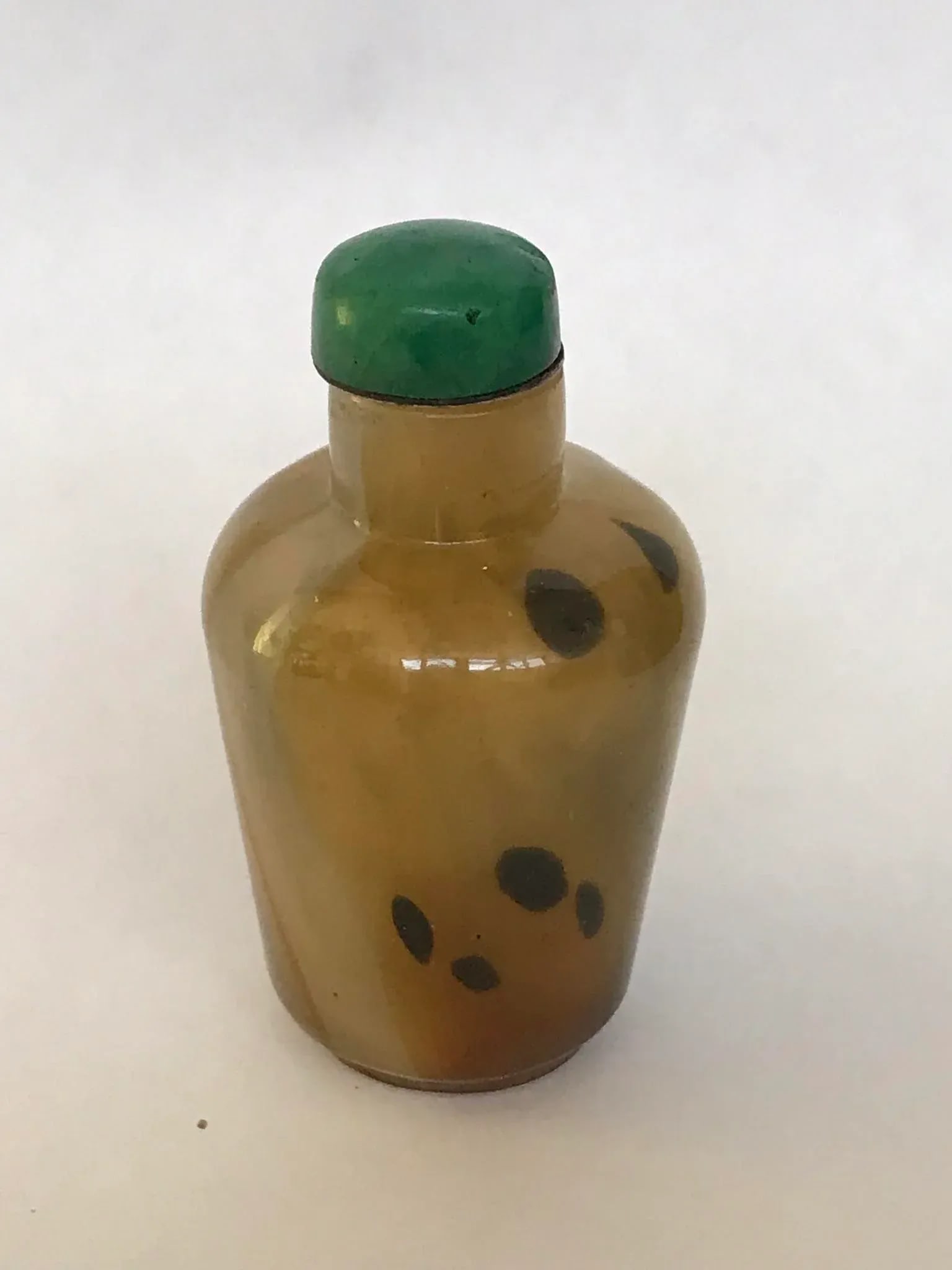 Vintage 1920s Sandwich Glass Snuff Bottle Imitating Shadow Agate - 6
