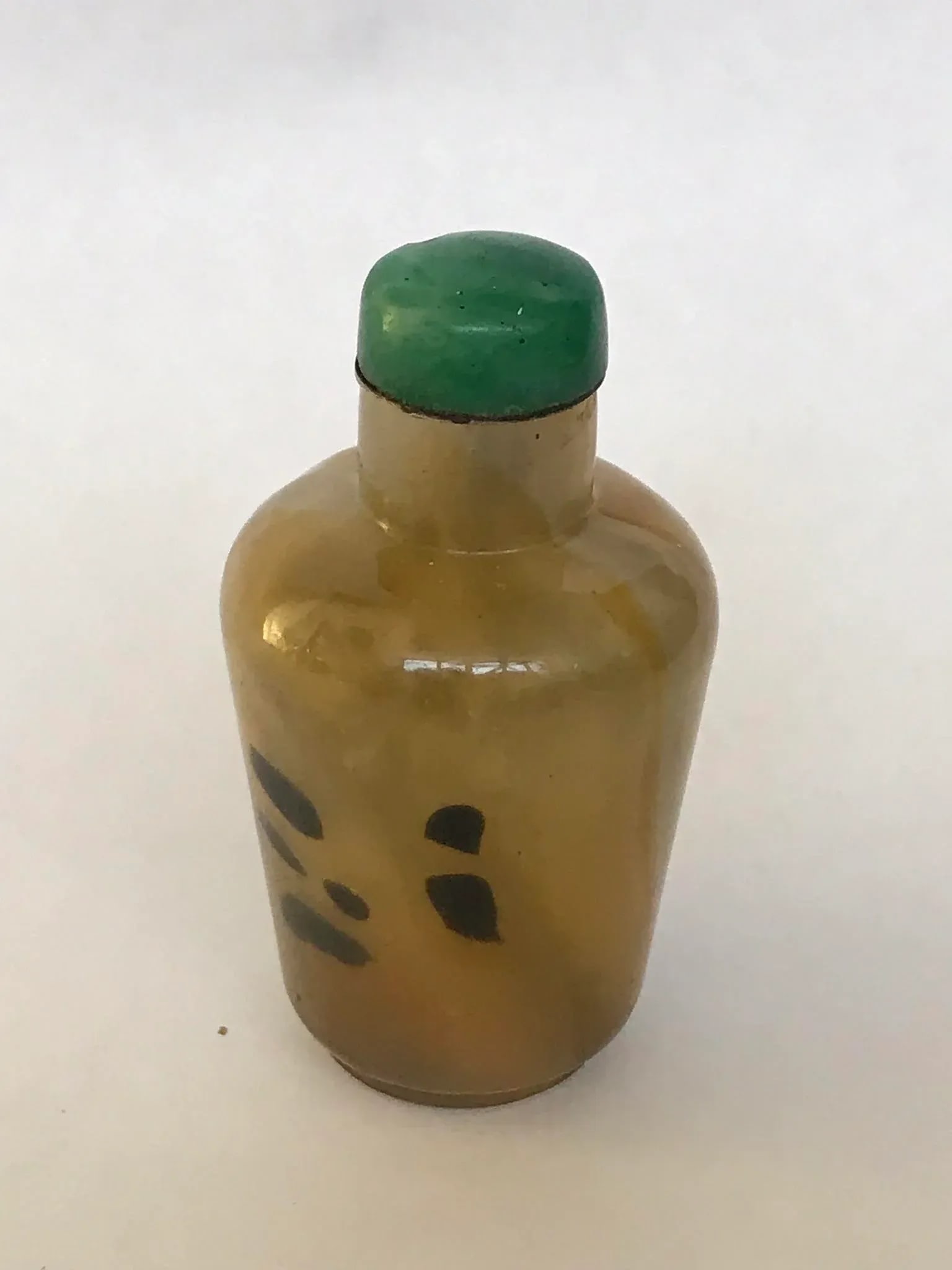 Vintage 1920s Sandwich Glass Snuff Bottle Imitating Shadow Agate - 8