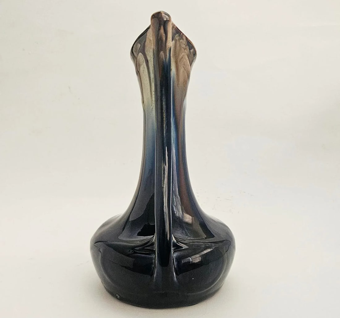 Early 20th Century Art Nouveau High Gloss Glazed Pottery Pitcher Attributed to Faiencerie De Thulin - 10