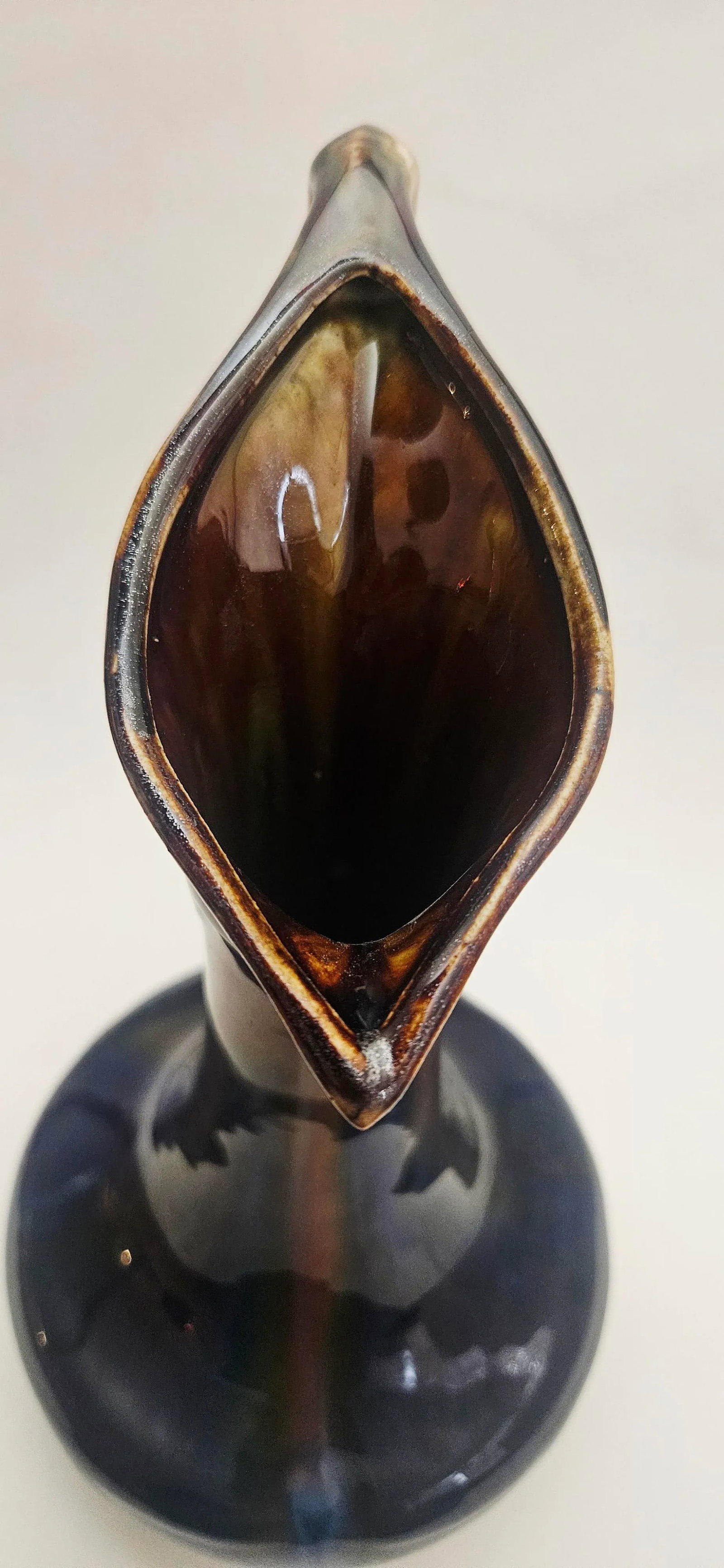 Early 20th Century Art Nouveau High Gloss Glazed Pottery Pitcher Attributed to Faiencerie De Thulin - 13