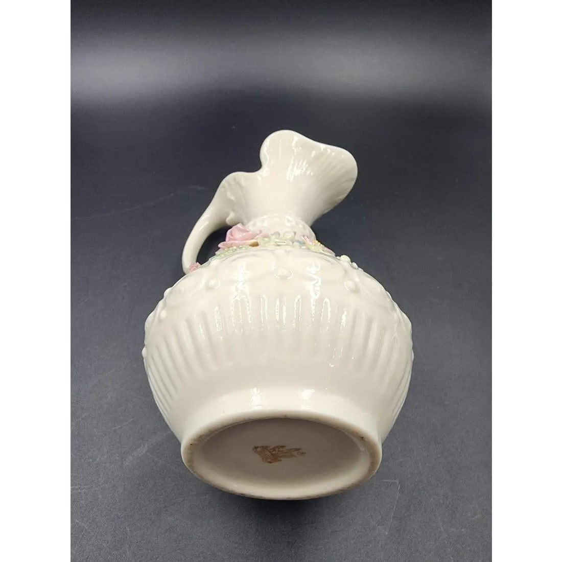 Late 20th Century Large 9" Vintage Belleek Aberdeen Ewer W/ Applied Flowers - 8
