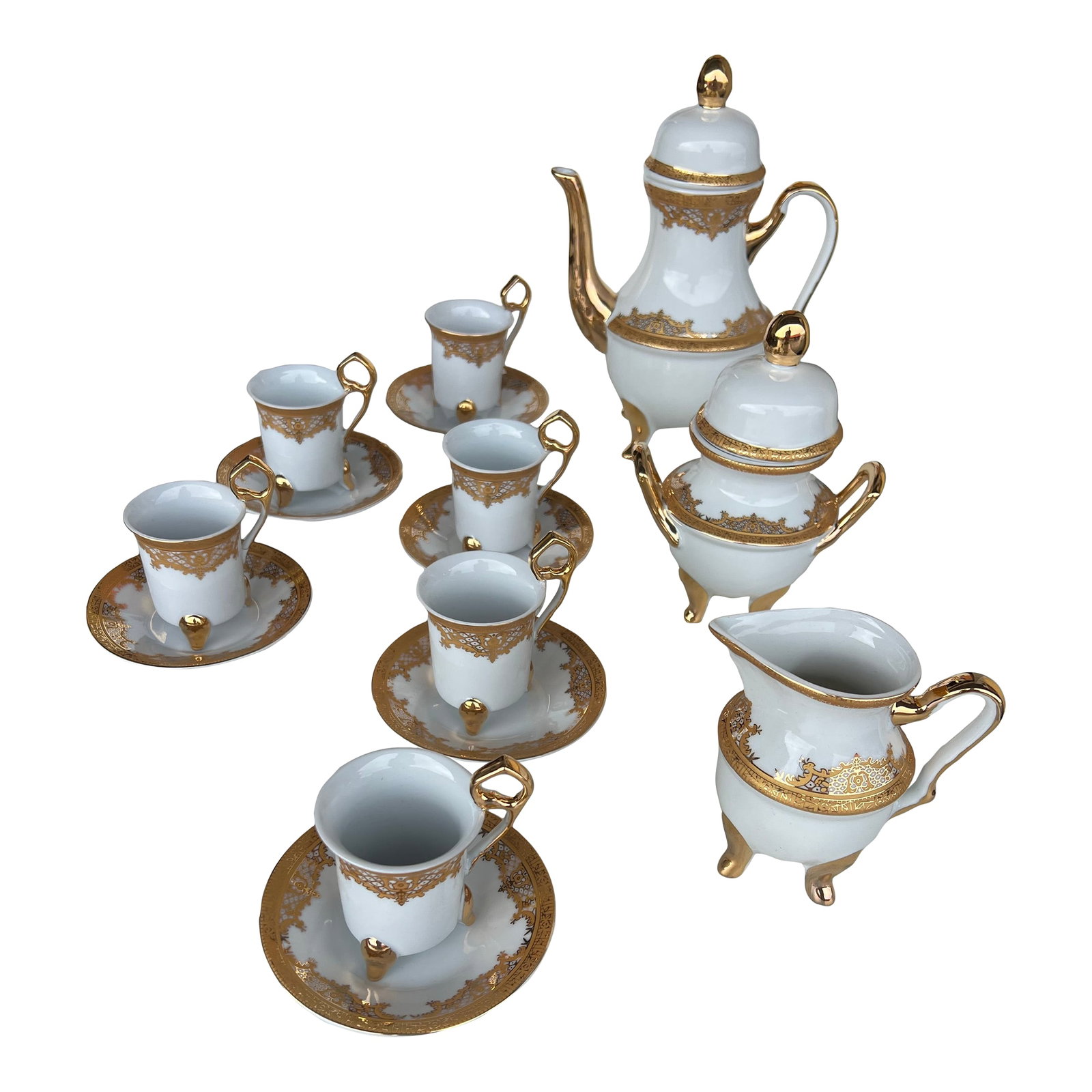 Contemporary Imperial Gold Tea Set - Set of 15