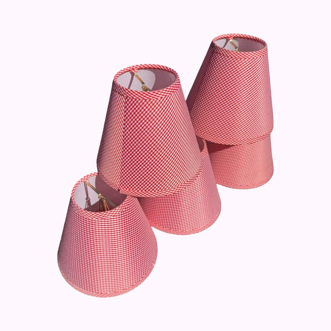 Set of 5 Newbury Gingham Lampshades - 4