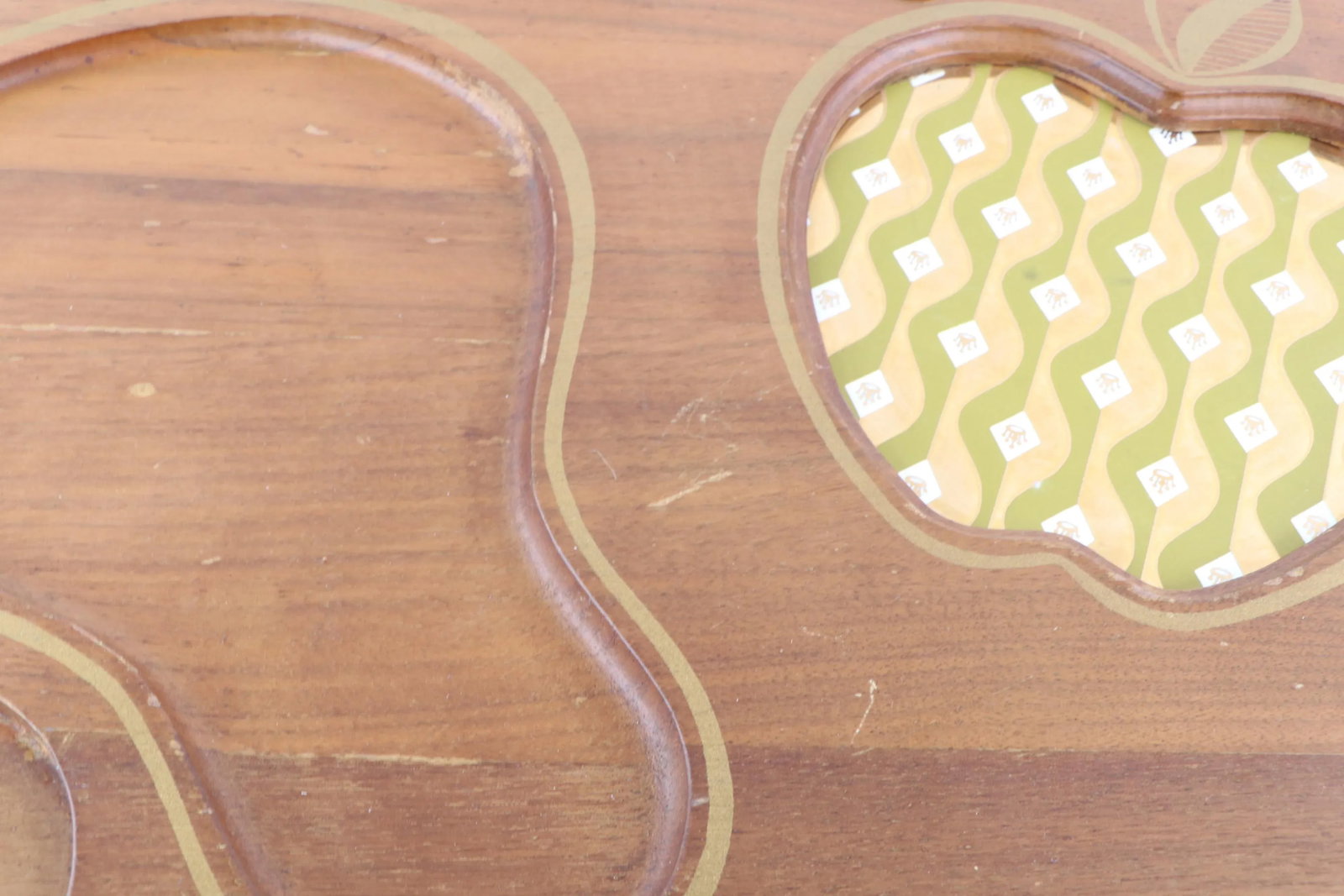 Vintage 1970s Mid-Century Modern Wood Fruit Cheese Charcuterie Board Serving Tray - 3