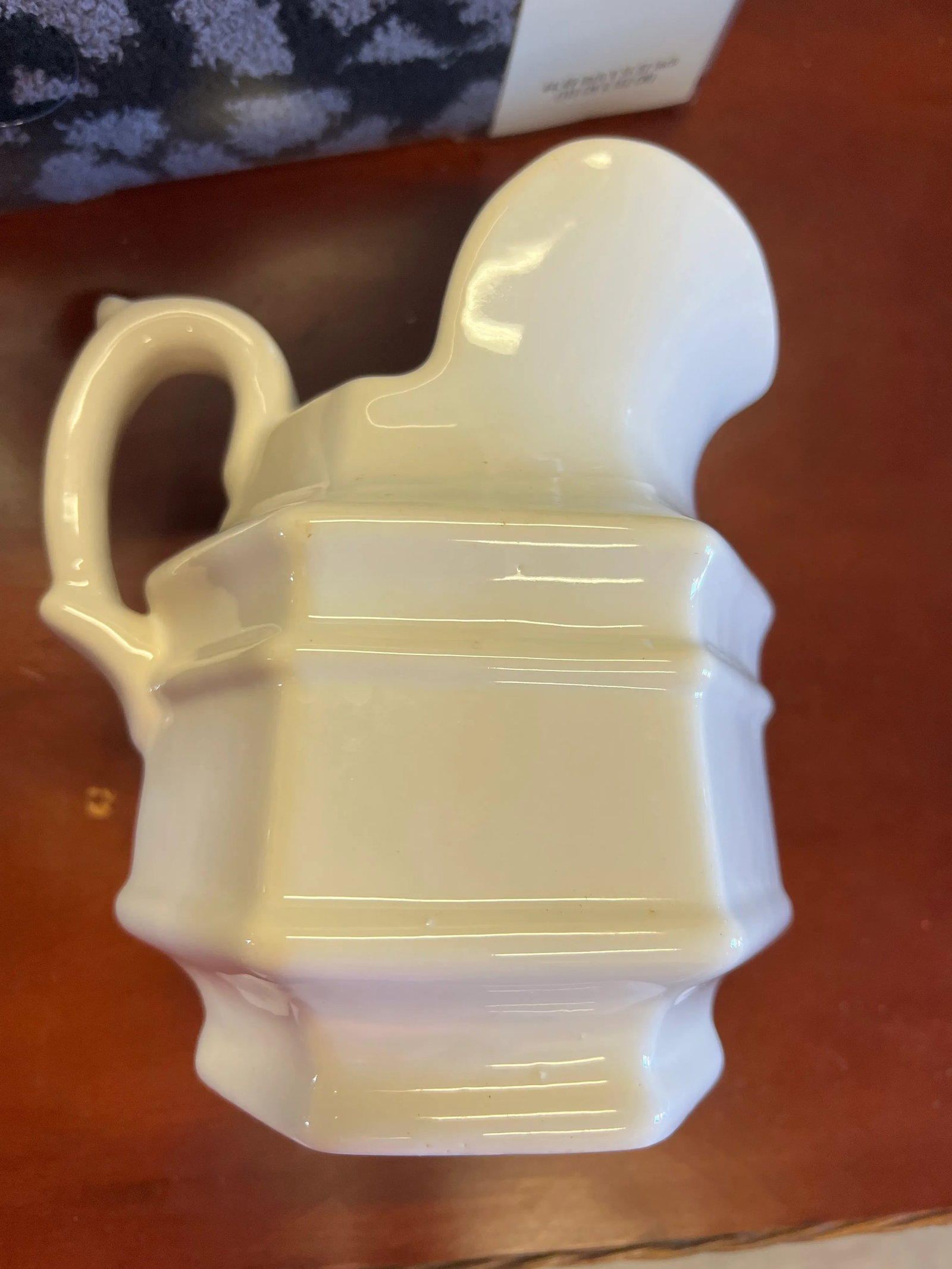 Mid 20th Century Haeger French White Hexagon Pitcher - 3