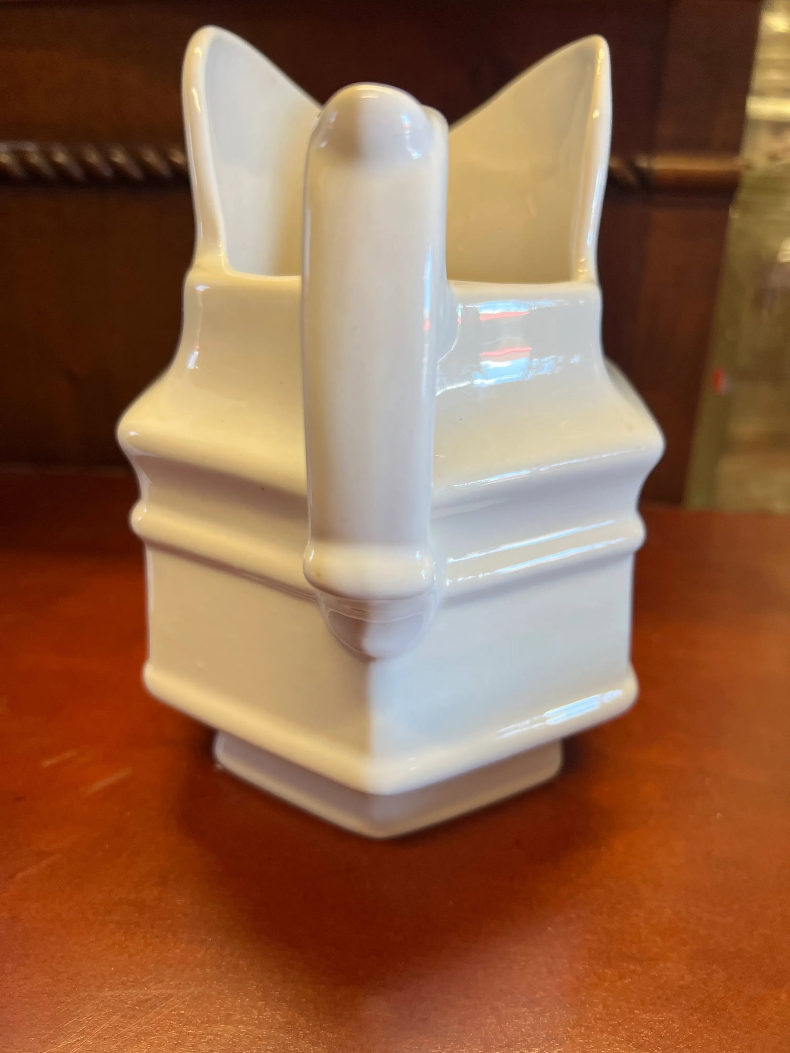 Mid 20th Century Haeger French White Hexagon Pitcher - 5
