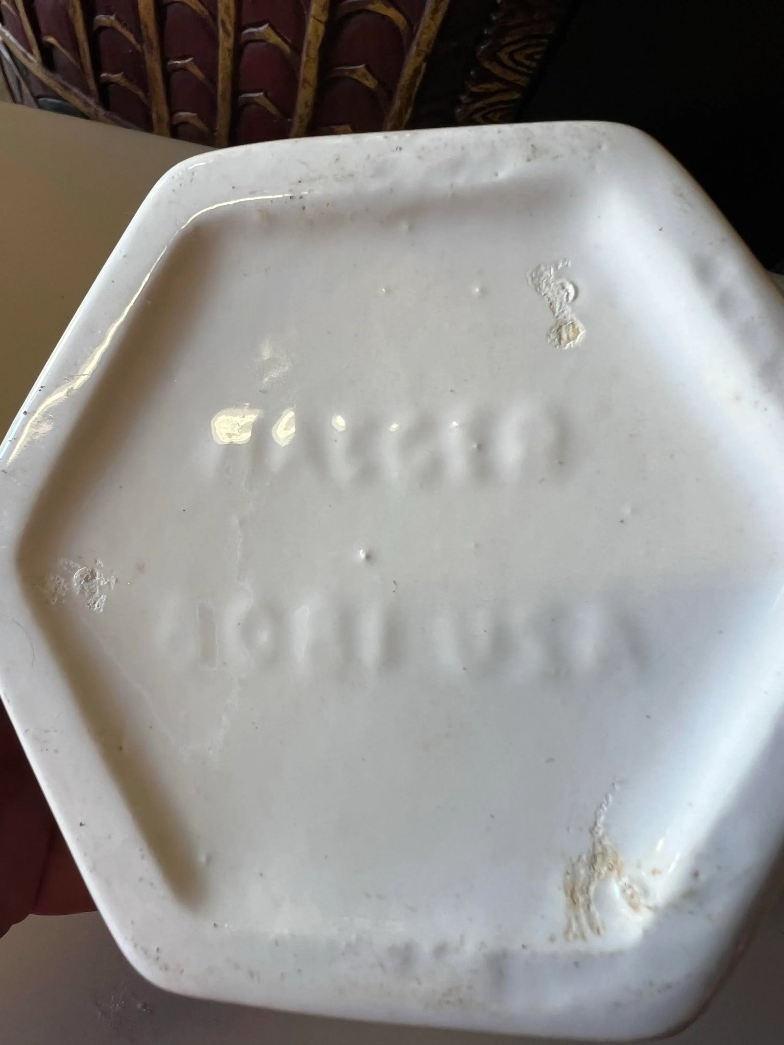 Mid 20th Century Haeger French White Hexagon Pitcher - 7
