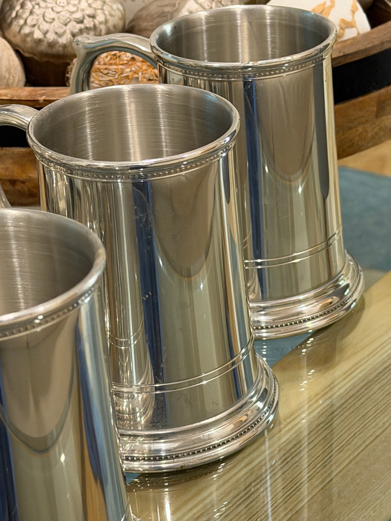 Tiffany and Co. Pewter Pitcher and Matching Mugs - Set of 5 - 2