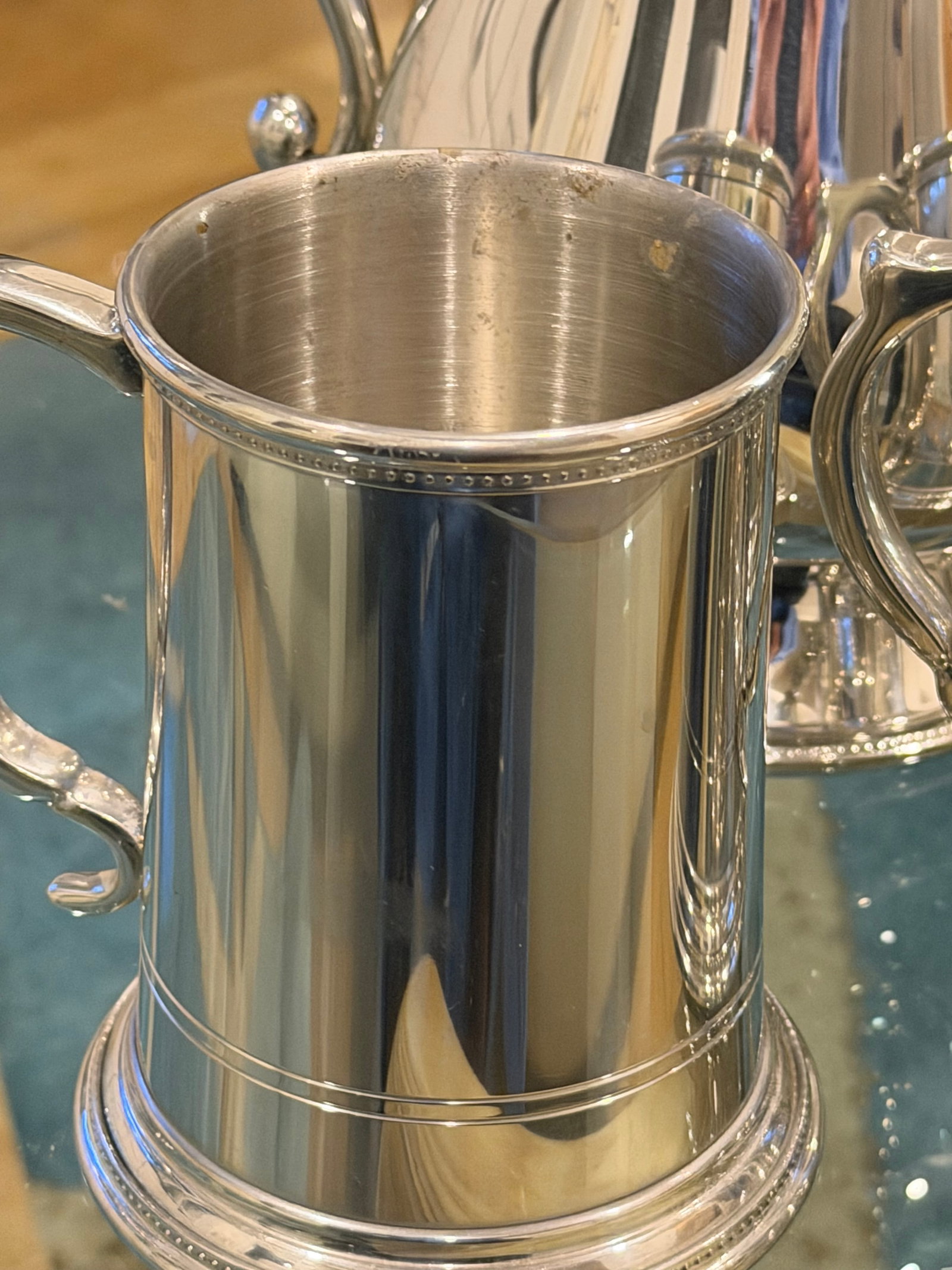 Tiffany and Co. Pewter Pitcher and Matching Mugs - Set of 5 - 5