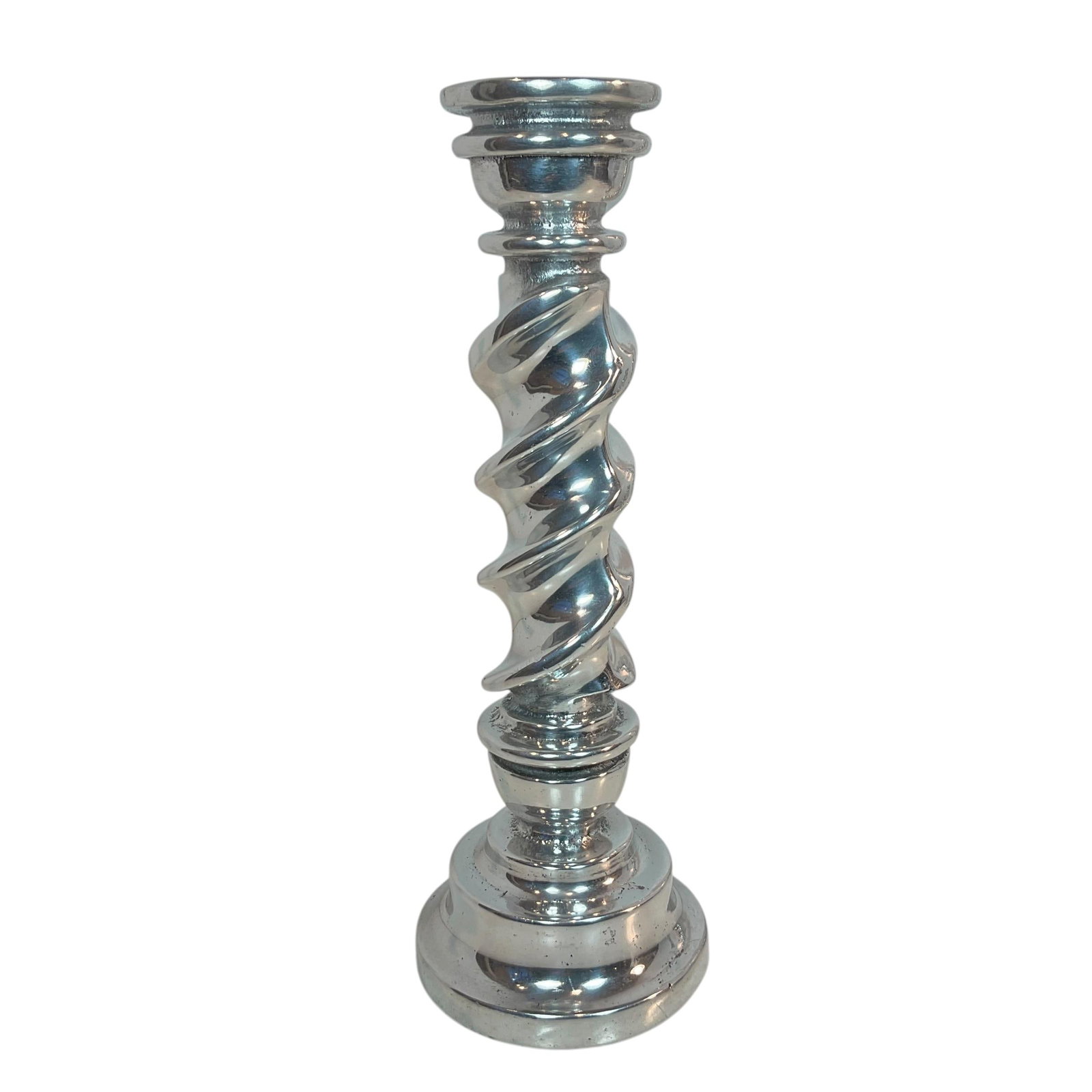 Set of 3 Polished Pewter Twisted Candle Holders 7"-14.5" - 4