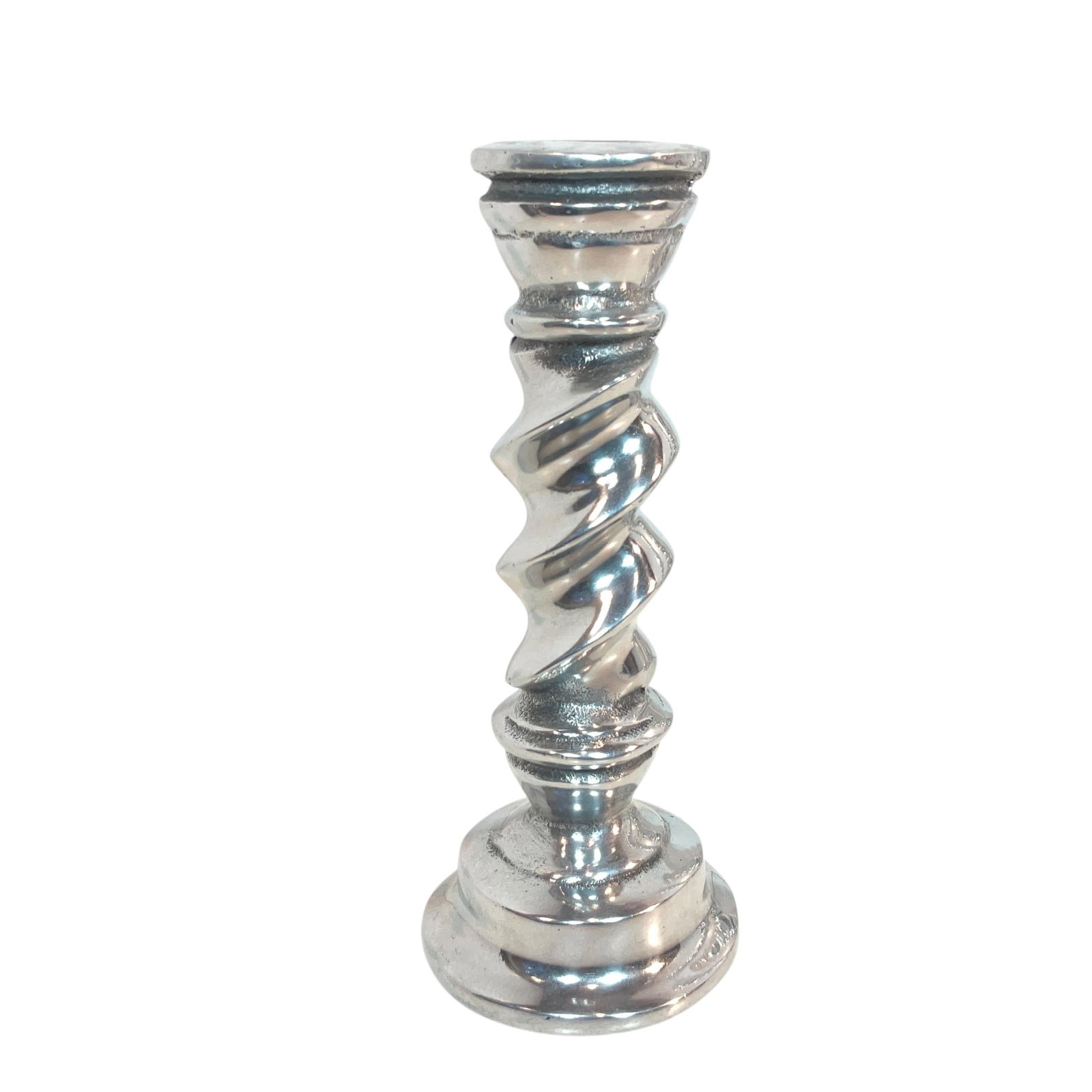 Set of 3 Polished Pewter Twisted Candle Holders 7"-14.5" - 6