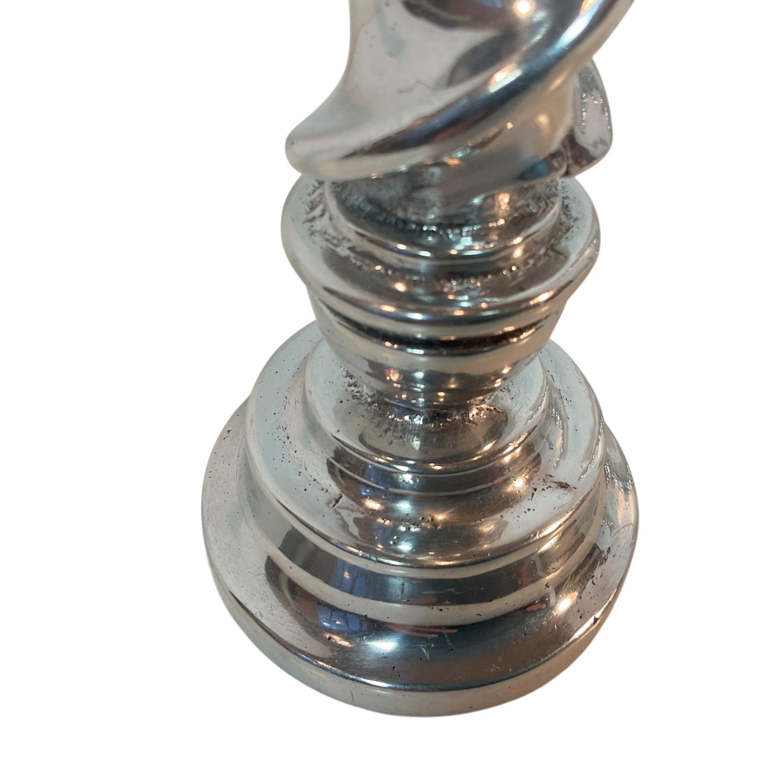 Set of 3 Polished Pewter Twisted Candle Holders 7"-14.5" - 7