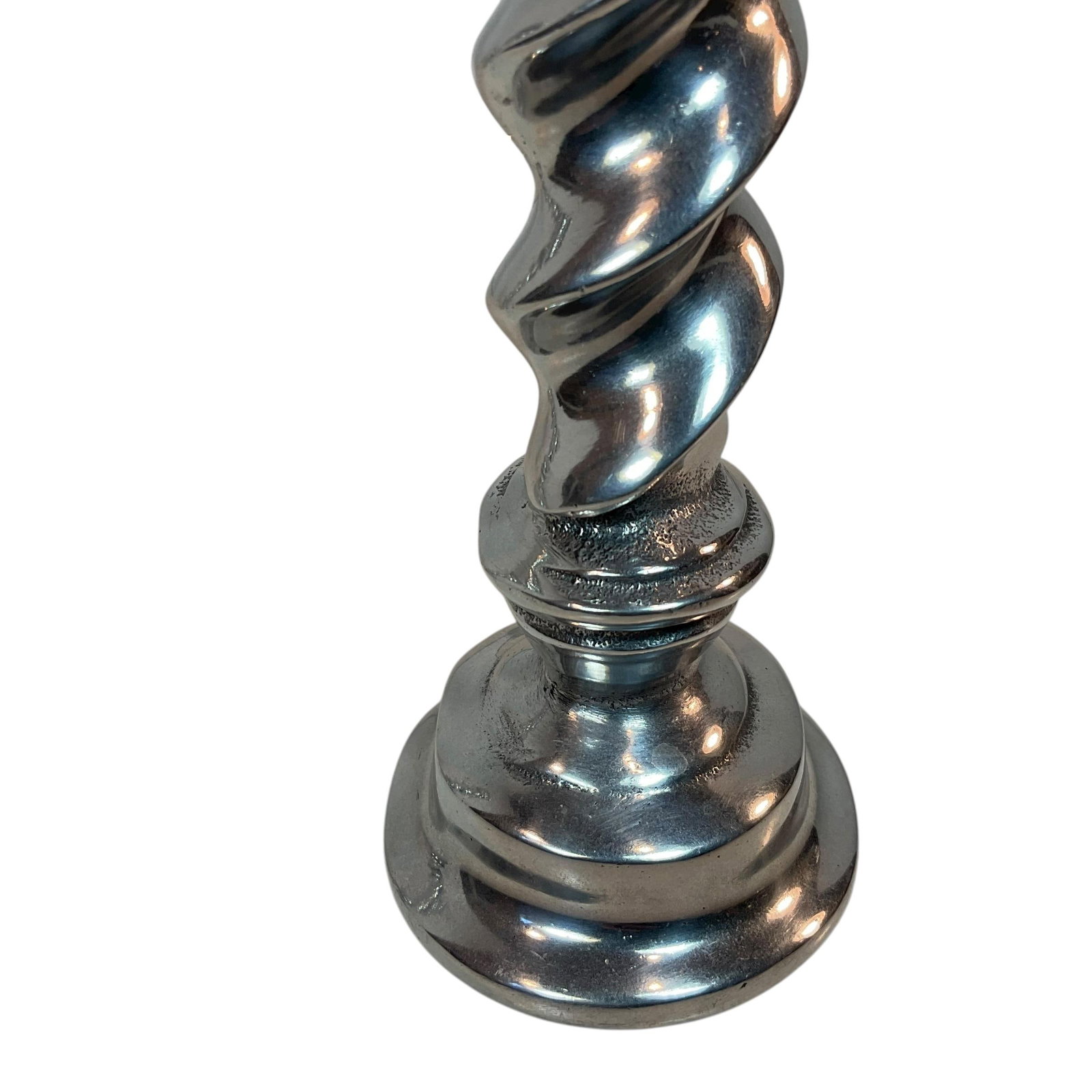 Set of 3 Polished Pewter Twisted Candle Holders 7"-14.5" - 8