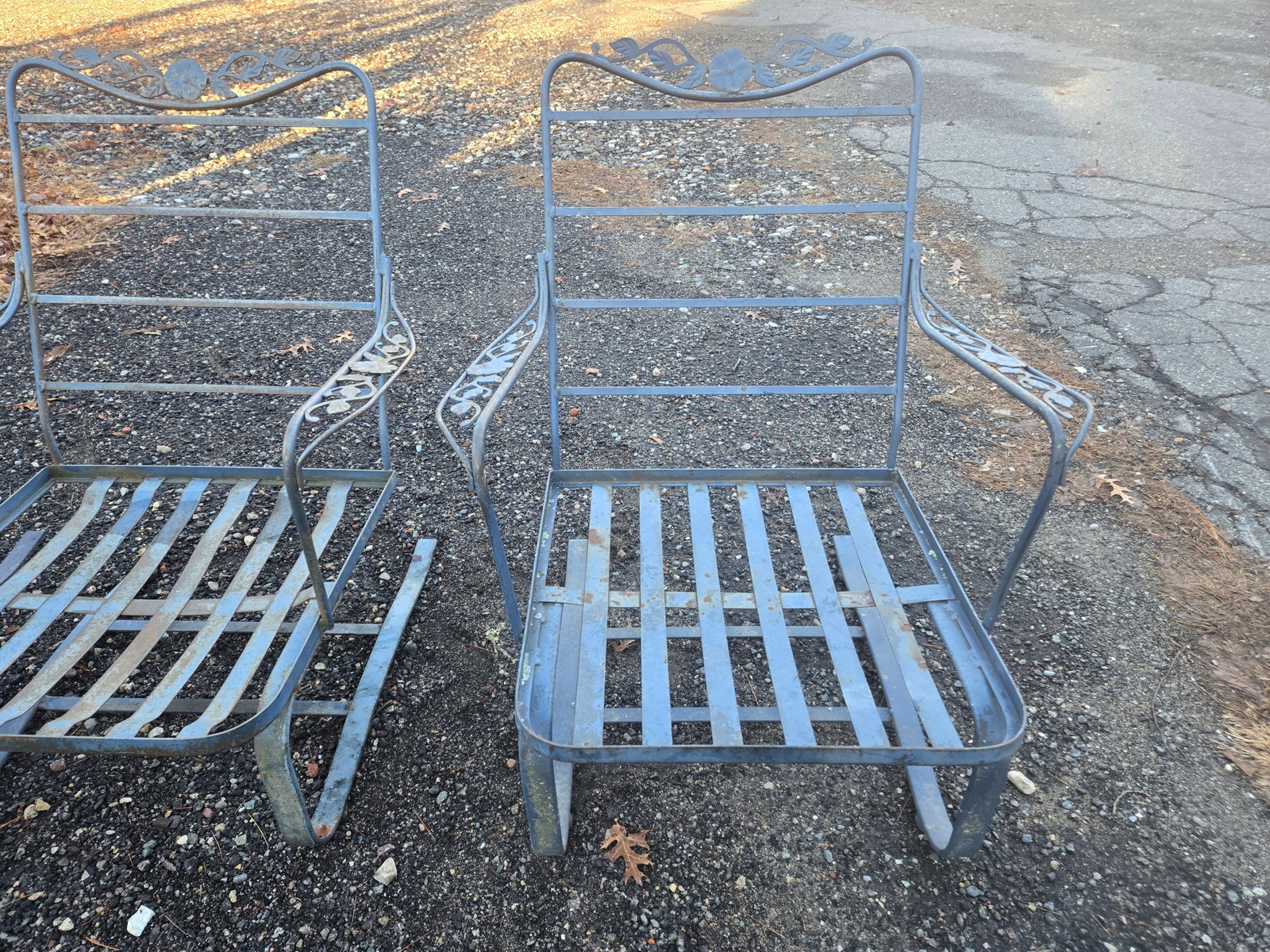 Vintage Wrought Iron Patio Rocker Bouncer Chairs (3) - 10