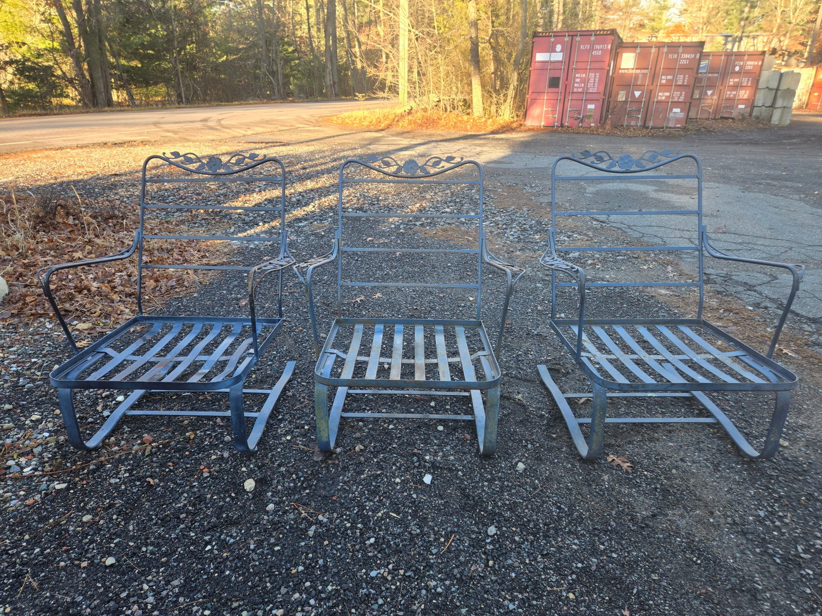 Vintage Wrought Iron Patio Rocker Bouncer Chairs (3) - 13