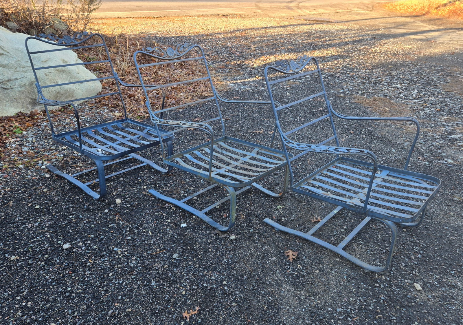 Vintage Wrought Iron Patio Rocker Bouncer Chairs (3) - 4