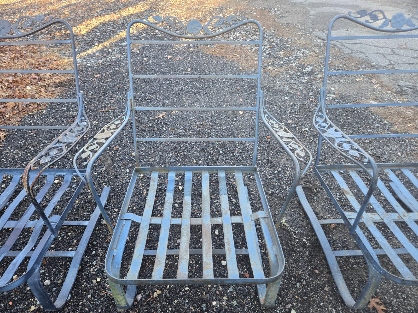 Vintage Wrought Iron Patio Rocker Bouncer Chairs (3) - 6
