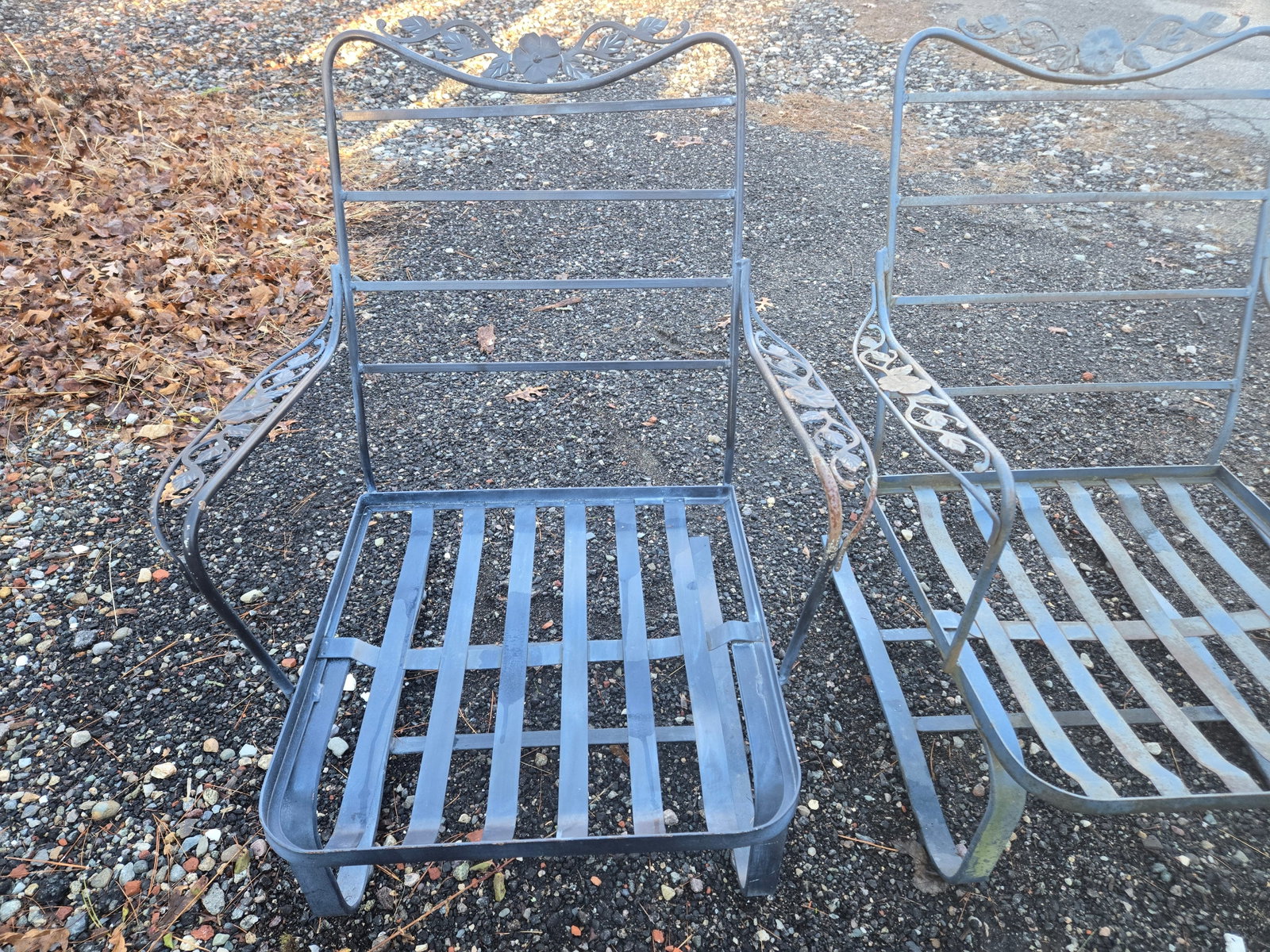 Vintage Wrought Iron Patio Rocker Bouncer Chairs (3) - 8
