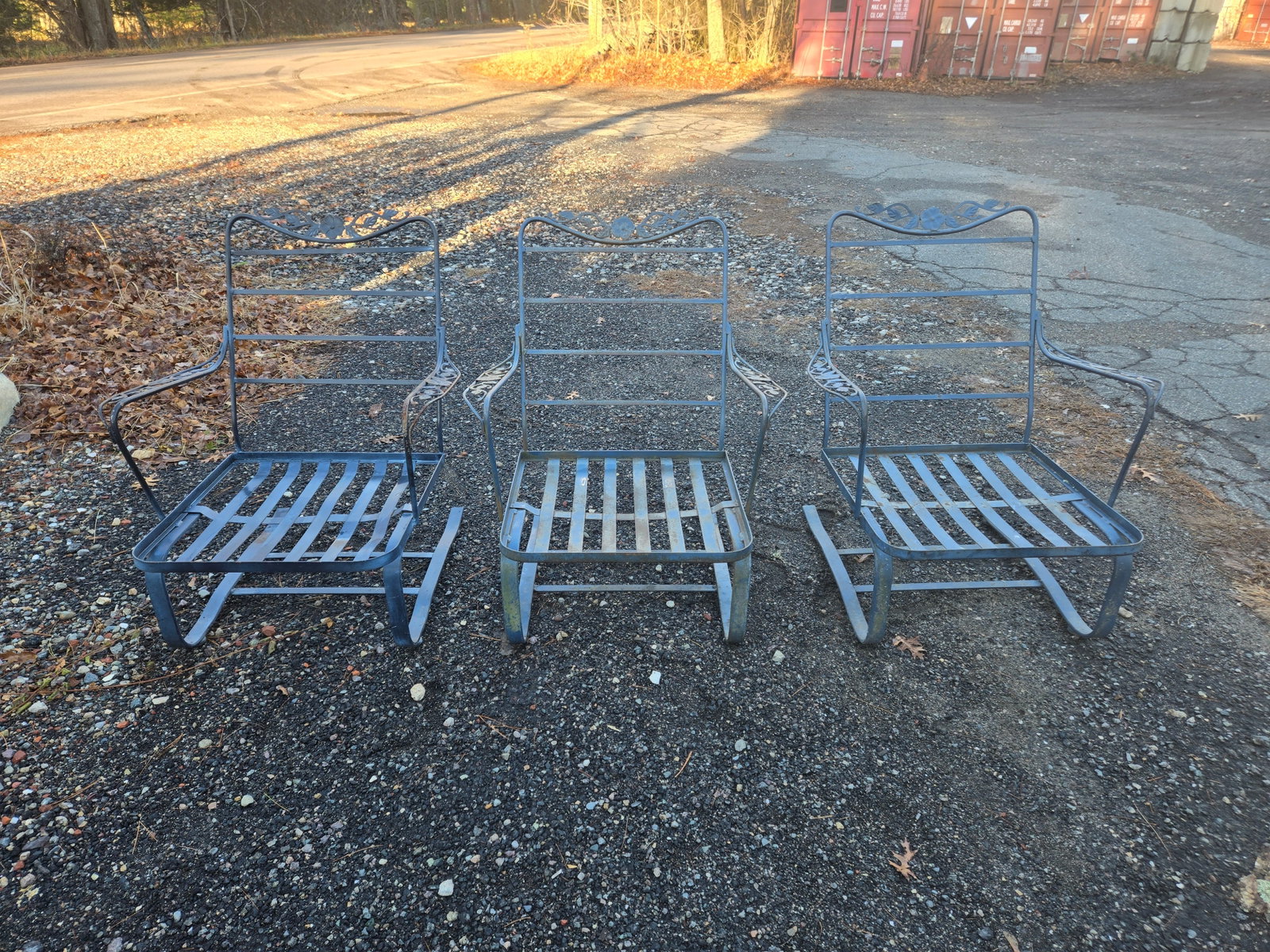 Vintage Wrought Iron Patio Rocker Bouncer Chairs (3) - 9