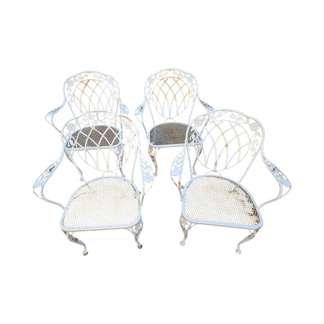 Vintage Wrought Iron Dining Arm Chairs, 4 Pieces - 2