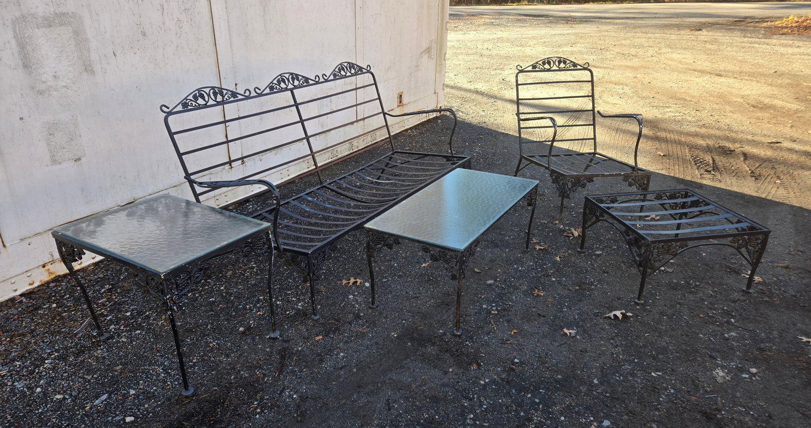 Late 20th Century Wrought Iron Patio Furniture Set, 5 Pieces - 2