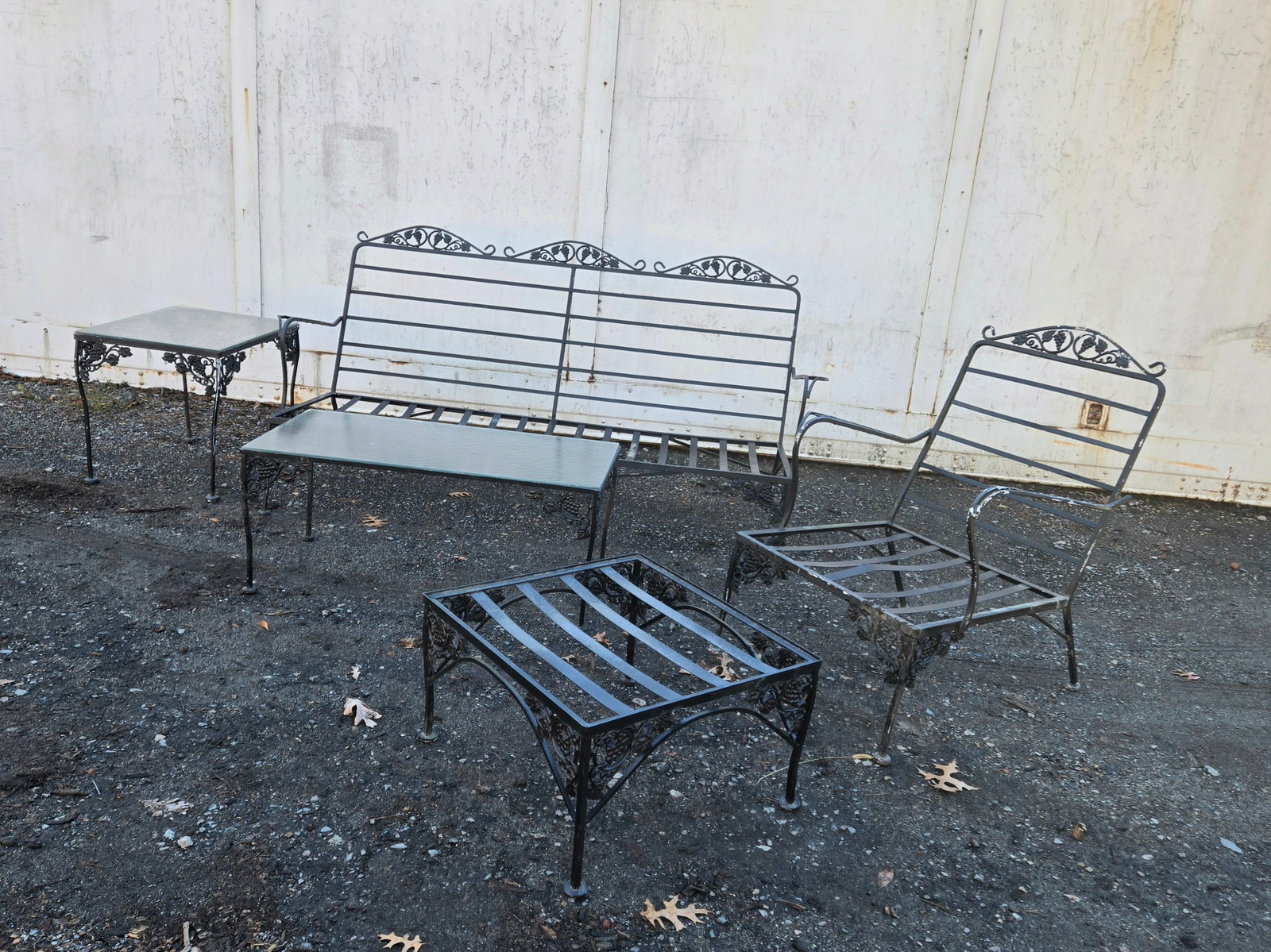 Late 20th Century Wrought Iron Patio Furniture Set, 5 Pieces - 7