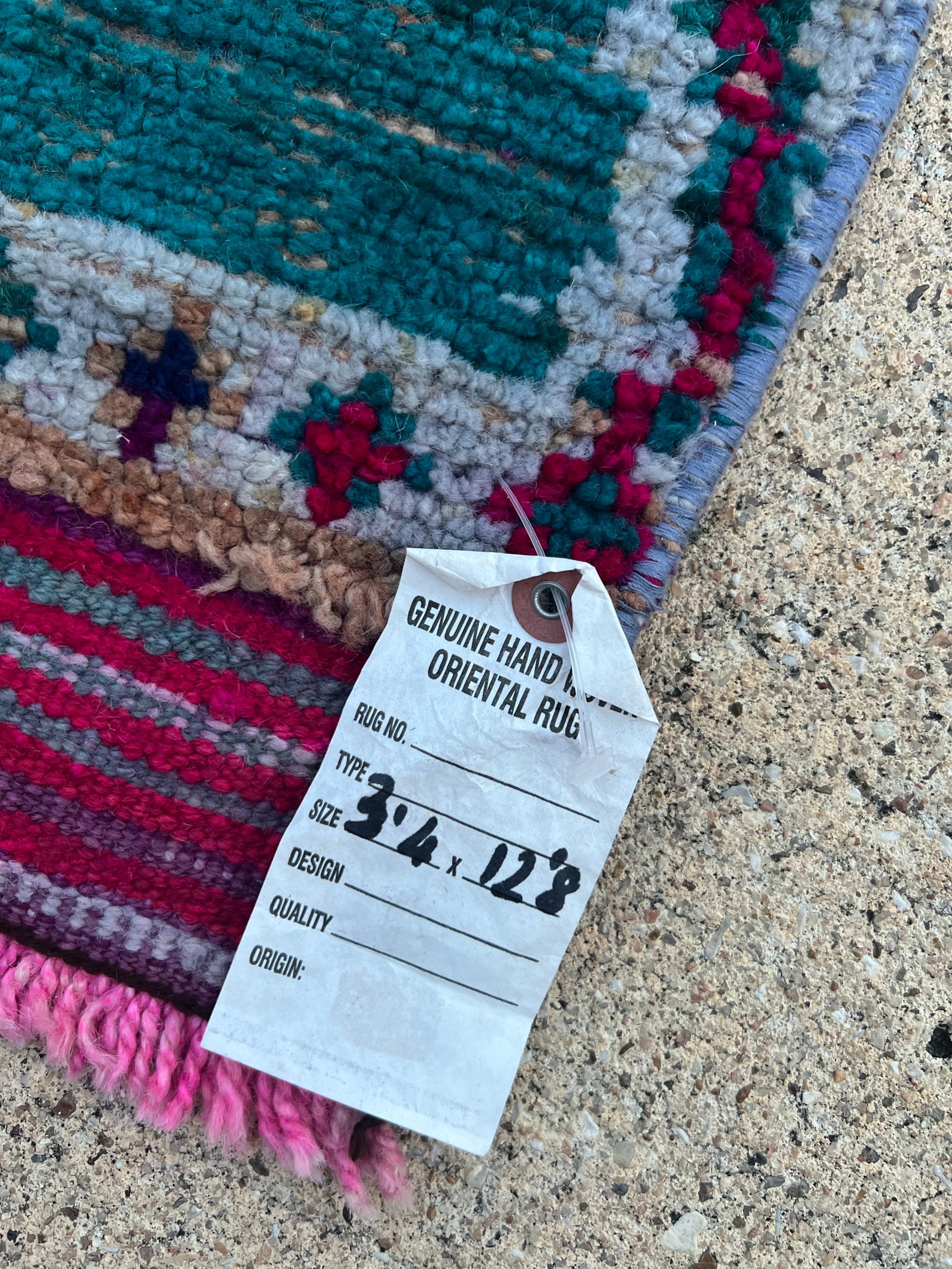 Vintage Hot Pink and Teal Color Kurdish Tribal Runner Rug - 6