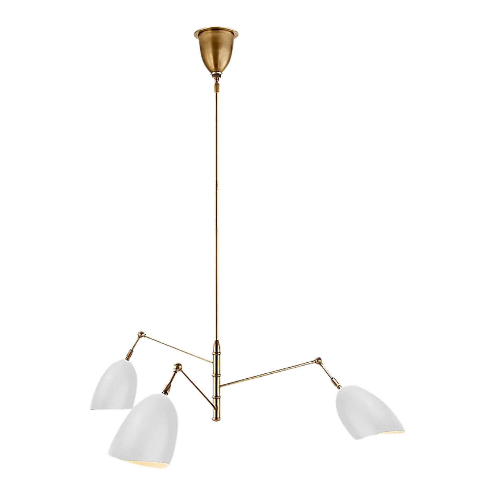 Sommerard Medium Triple-Arm Chandelier: Sommerard Medium Triple-Arm Chandelier from Visual Comfort Co. "The versatile Sommerard by AERIN showcases a sleek structure with a slender frame and contoured shades. The functional arms pivot to pro