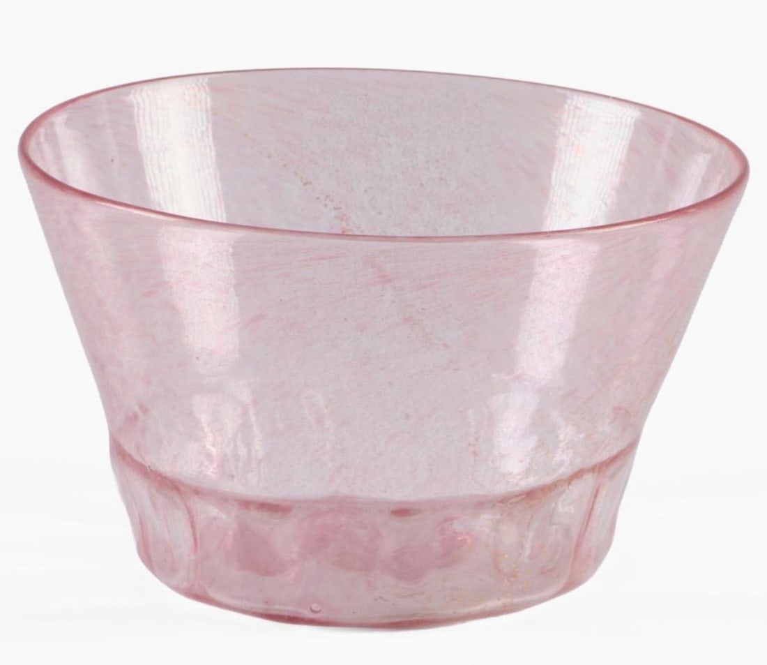 1920s Italian Murano Pink Blown Glass Dessert Service Bowls and Plates 10 Each - 10