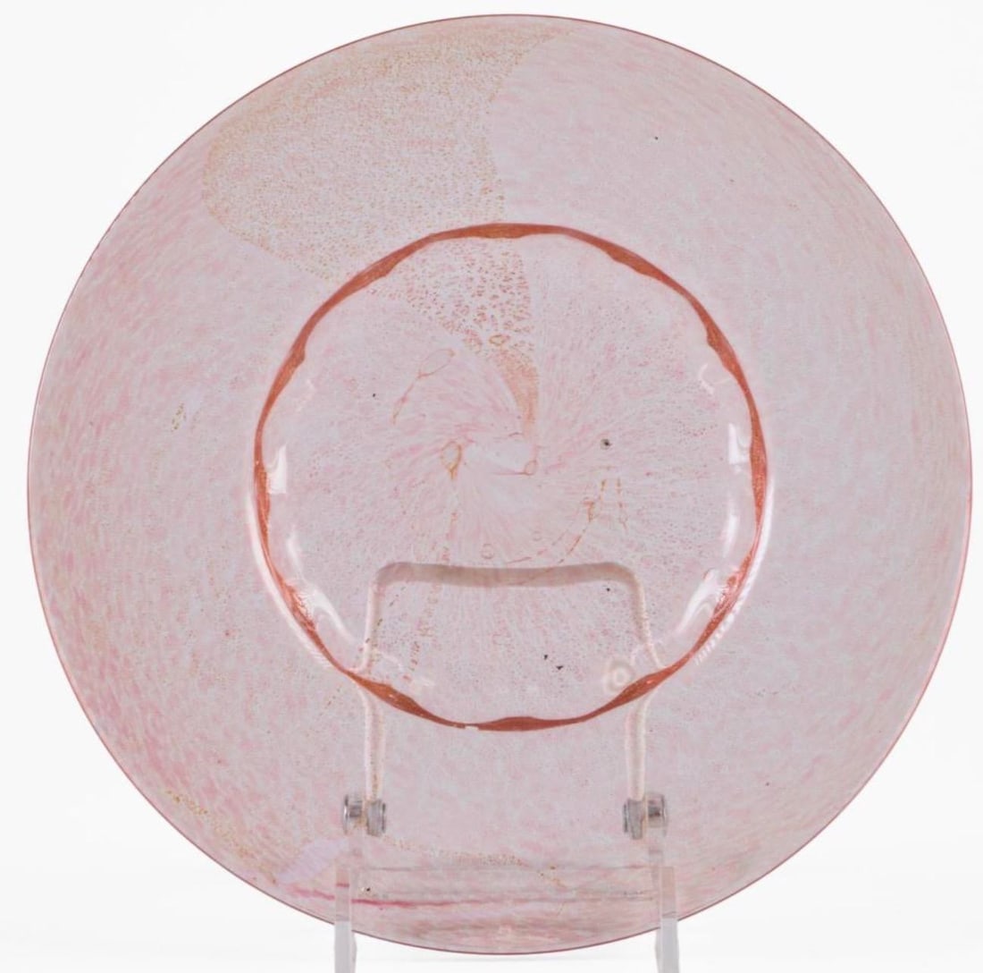 1920s Italian Murano Pink Blown Glass Dessert Service Bowls and Plates 10 Each - 3