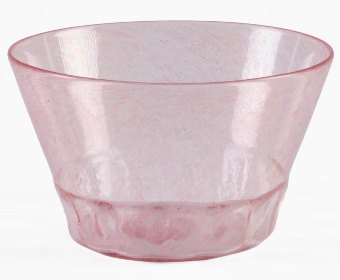 1920s Italian Murano Pink Blown Glass Dessert Service Bowls and Plates 10 Each - 5
