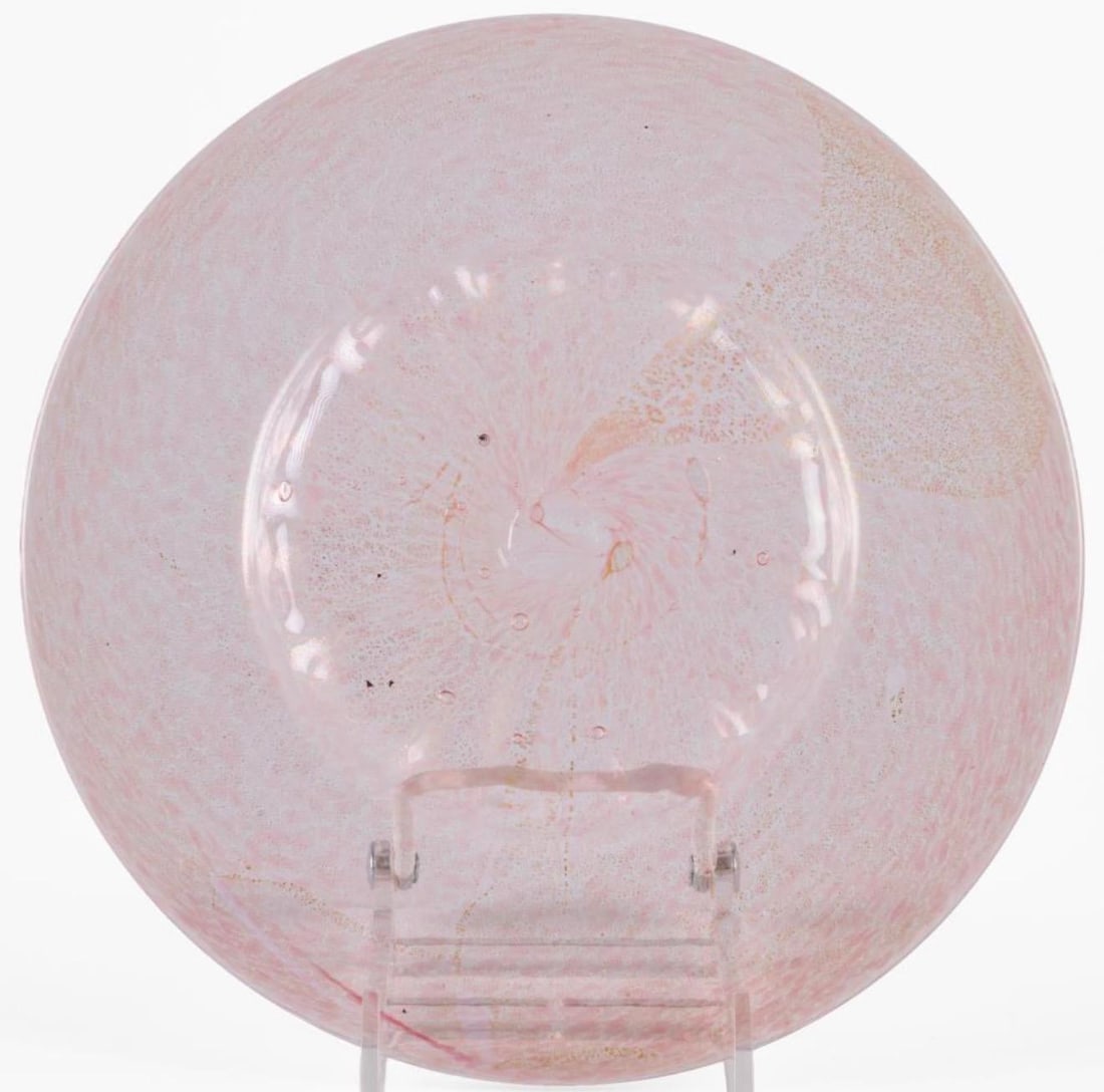 1920s Italian Murano Pink Blown Glass Dessert Service Bowls and Plates 10 Each - 6