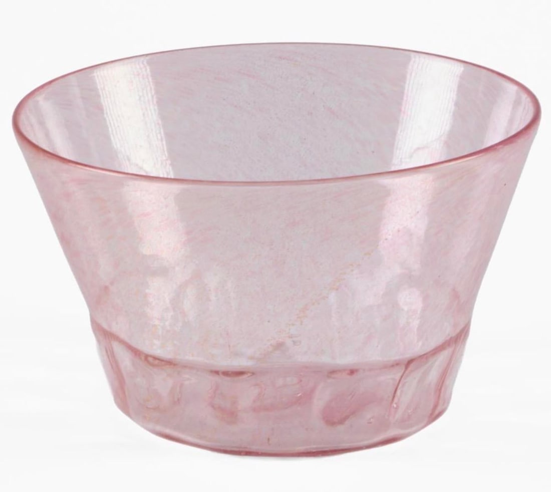 1920s Italian Murano Pink Blown Glass Dessert Service Bowls and Plates 10 Each - 9