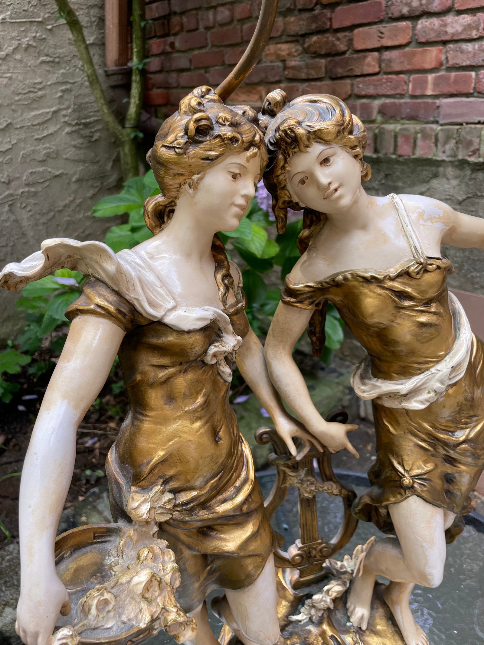 1920s Art Nouveau Signed Moreau Lamp - 2