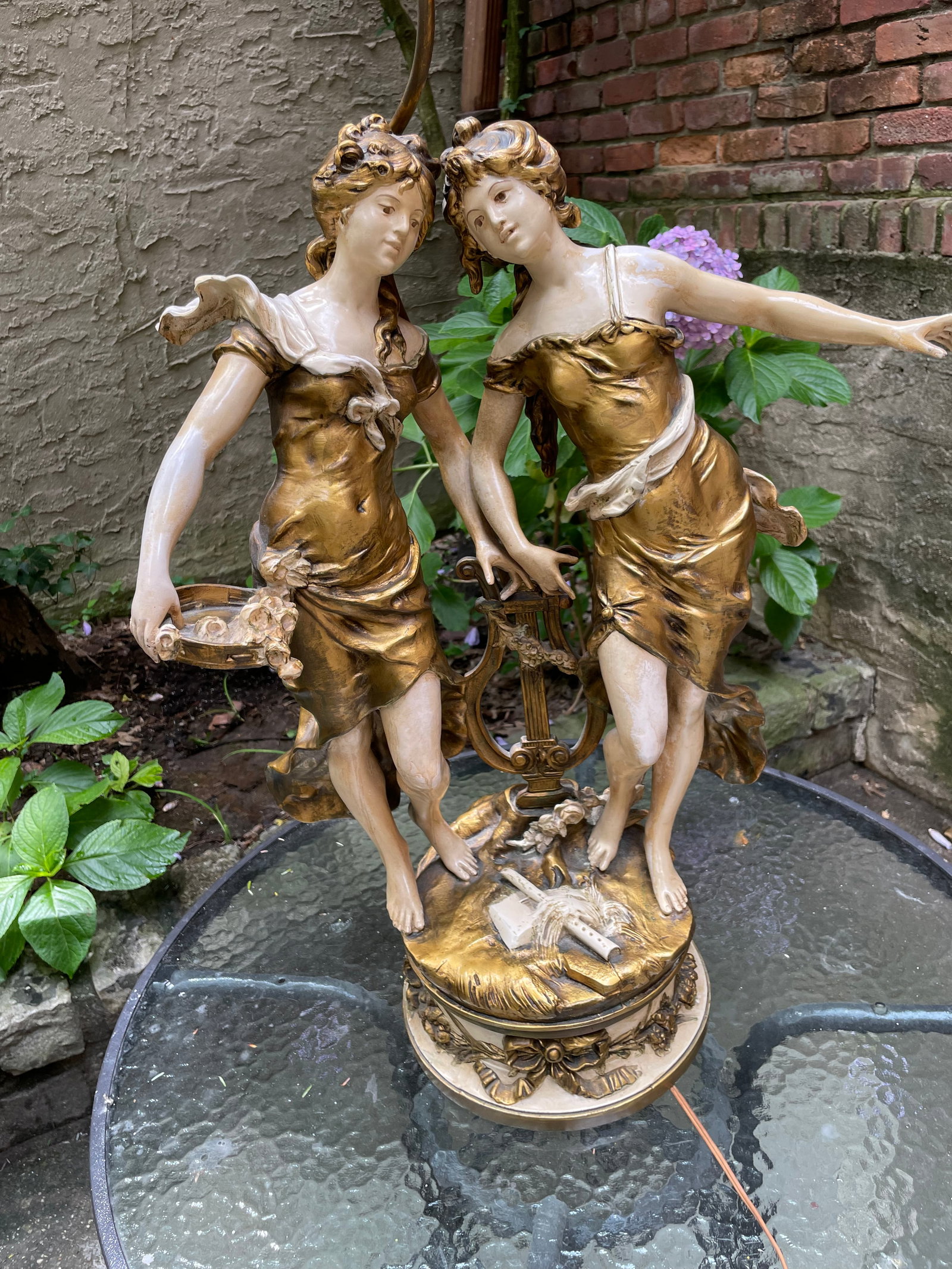1920s Art Nouveau Signed Moreau Lamp - 3