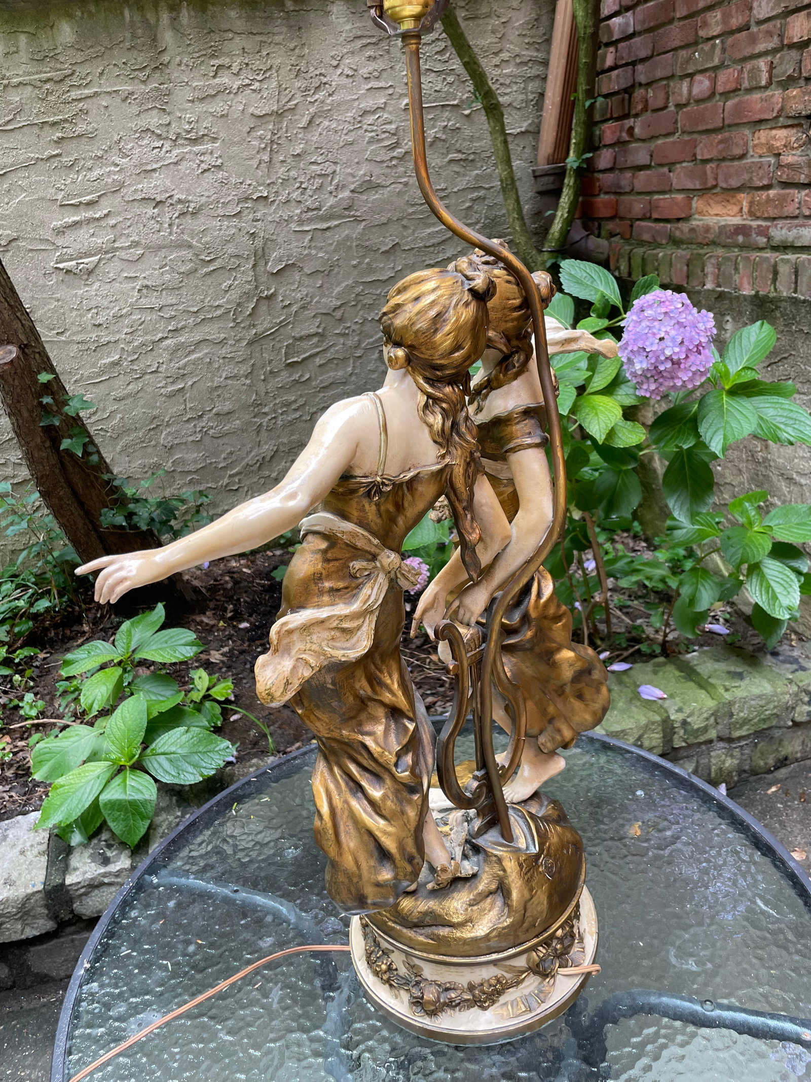 1920s Art Nouveau Signed Moreau Lamp - 4