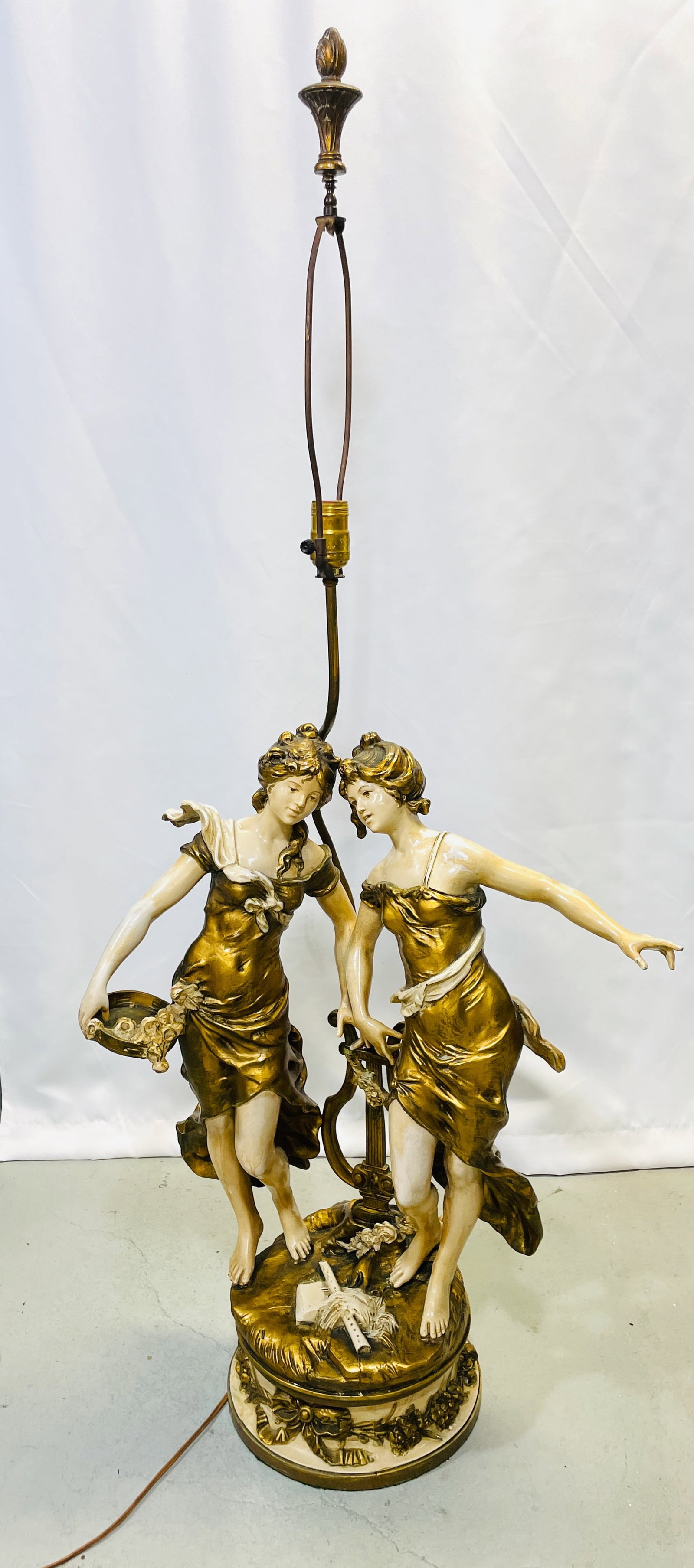1920s Art Nouveau Signed Moreau Lamp - 8