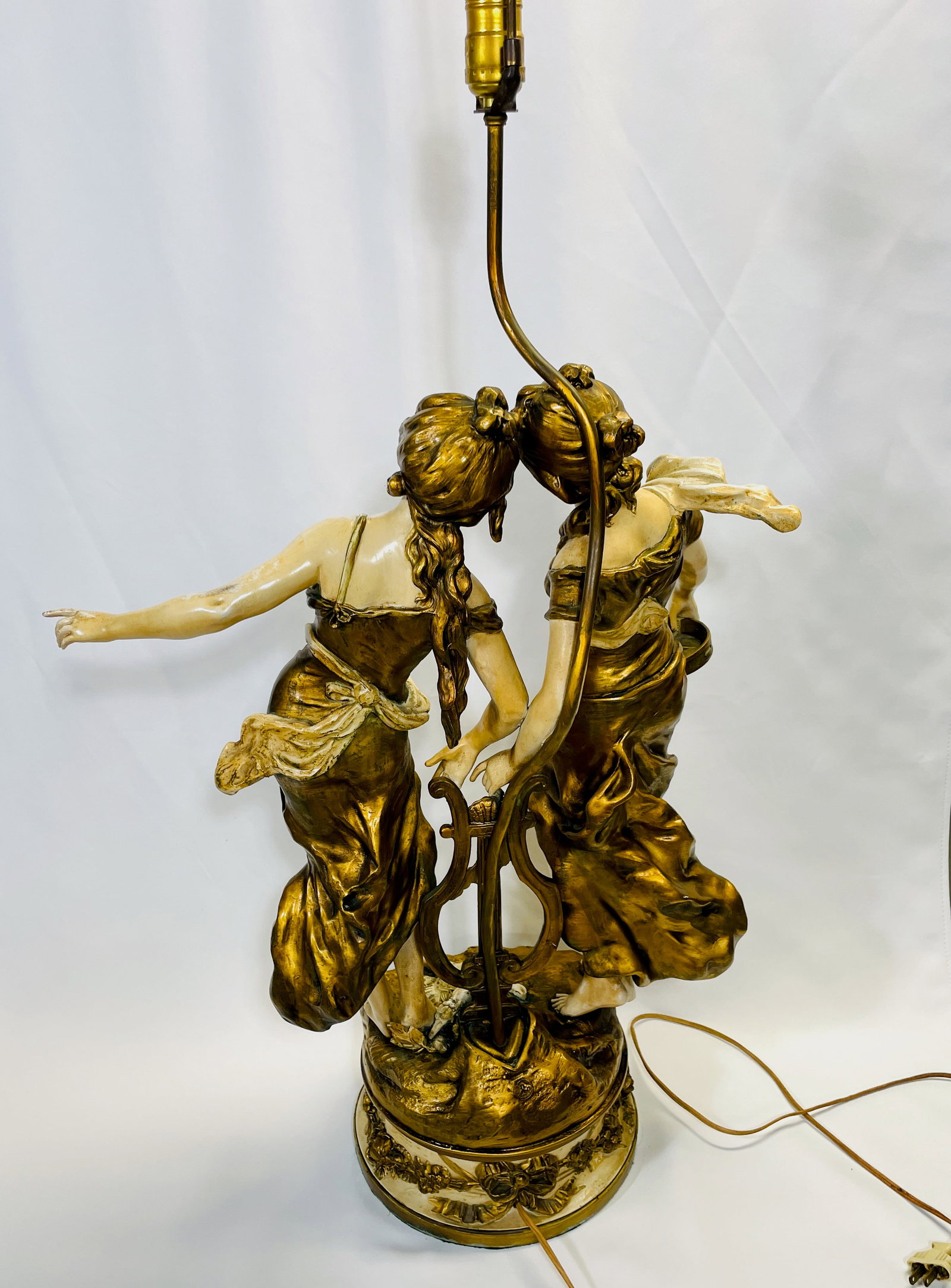 1920s Art Nouveau Signed Moreau Lamp - 9