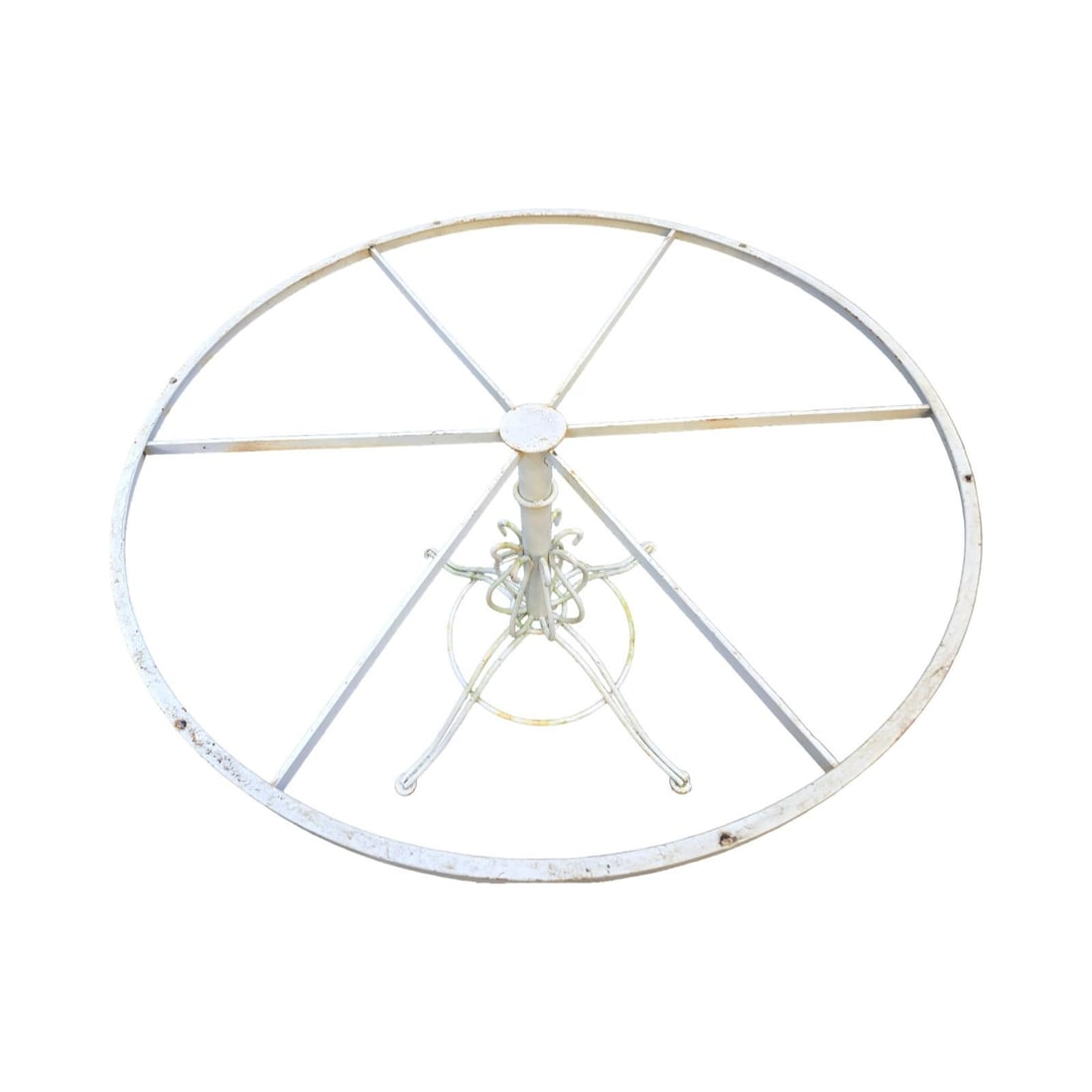 Vintage Wrought Iron Patio Furniture 42" Round Pedastal Table - 2