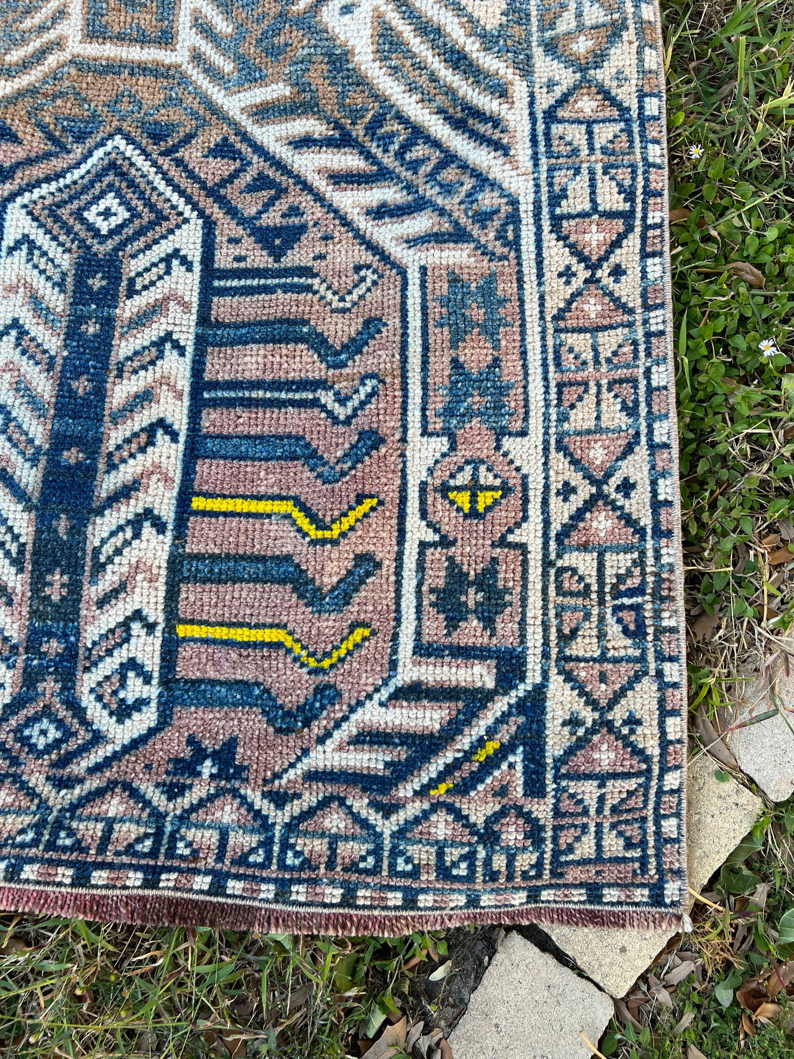 Vintage Earthy Tones Medium Size Handmade Rug - 3