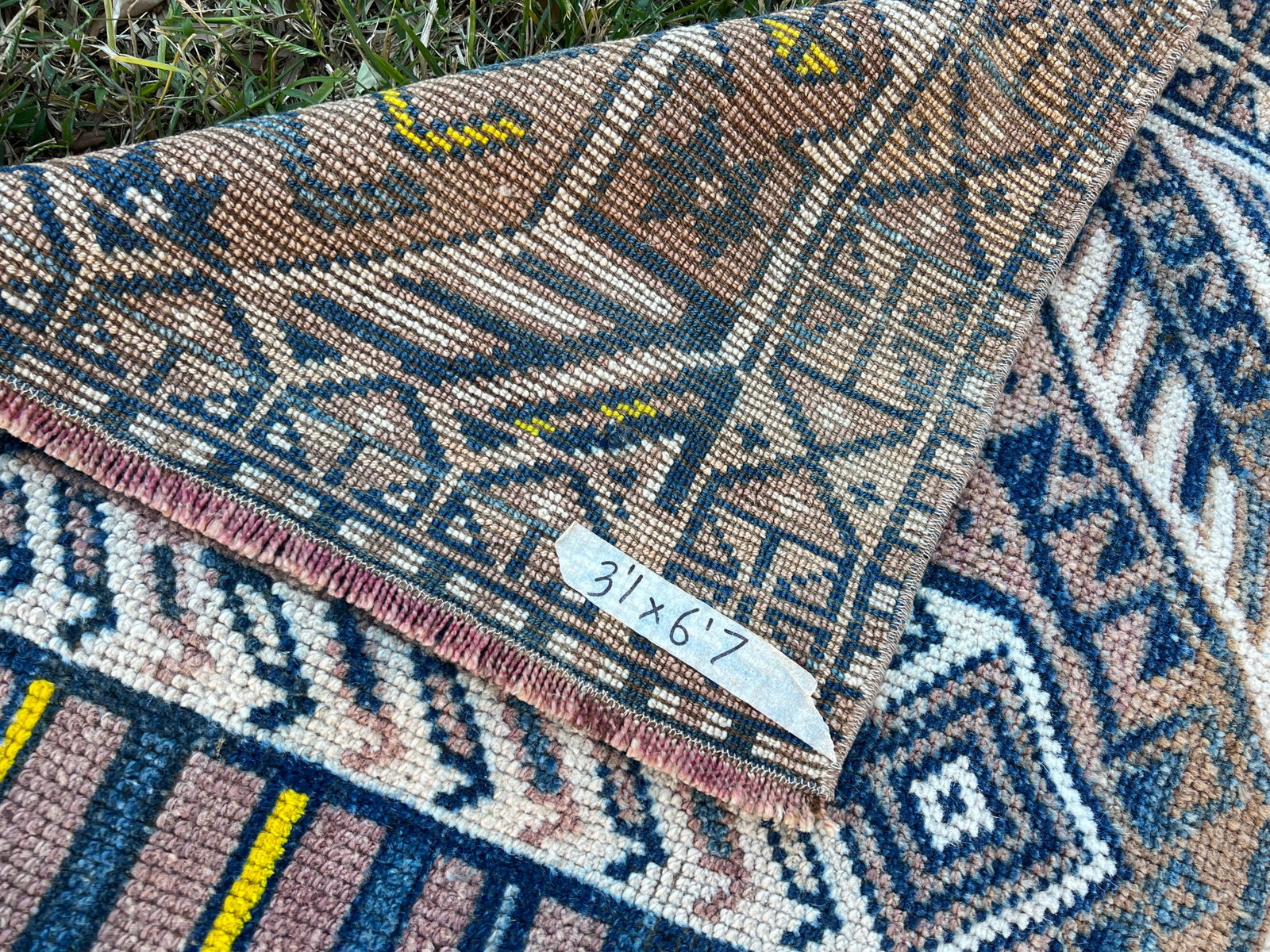 Vintage Earthy Tones Medium Size Handmade Rug - 5