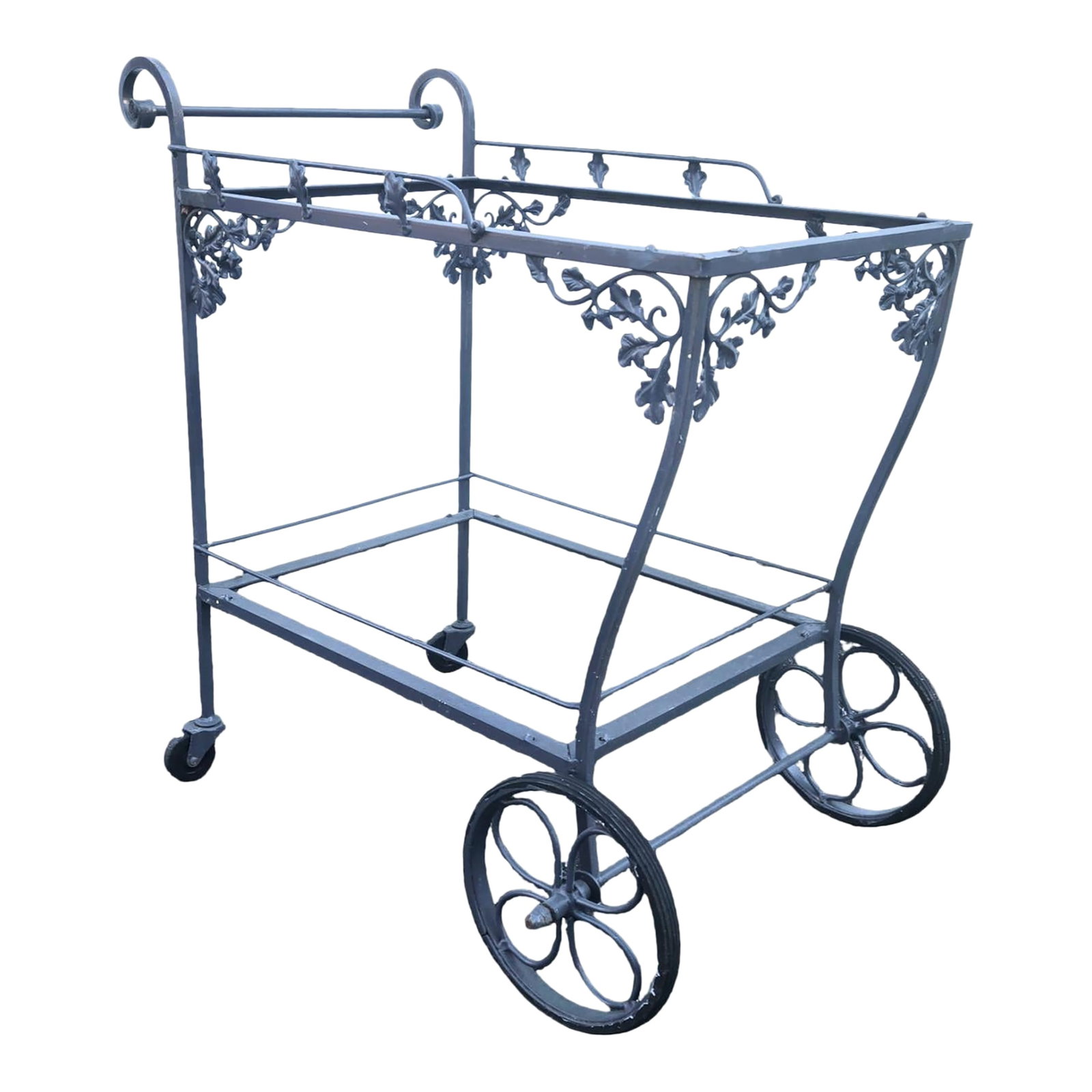 Vintage Salterini Wrought Iron Bar Cart, Attributed (1 of 6)